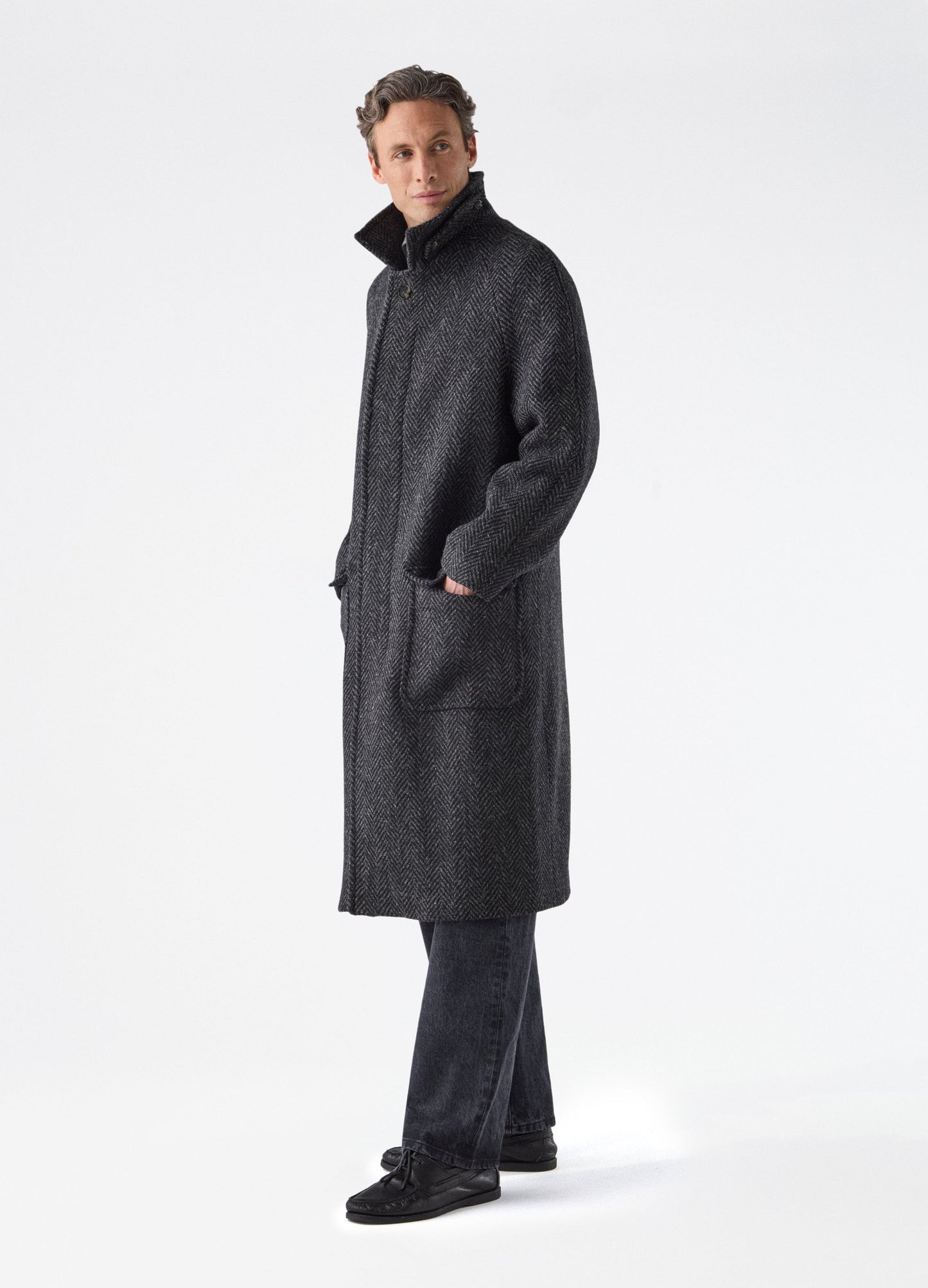 Nelson Tweed Raglan Coat - Grey Berg & Berg
