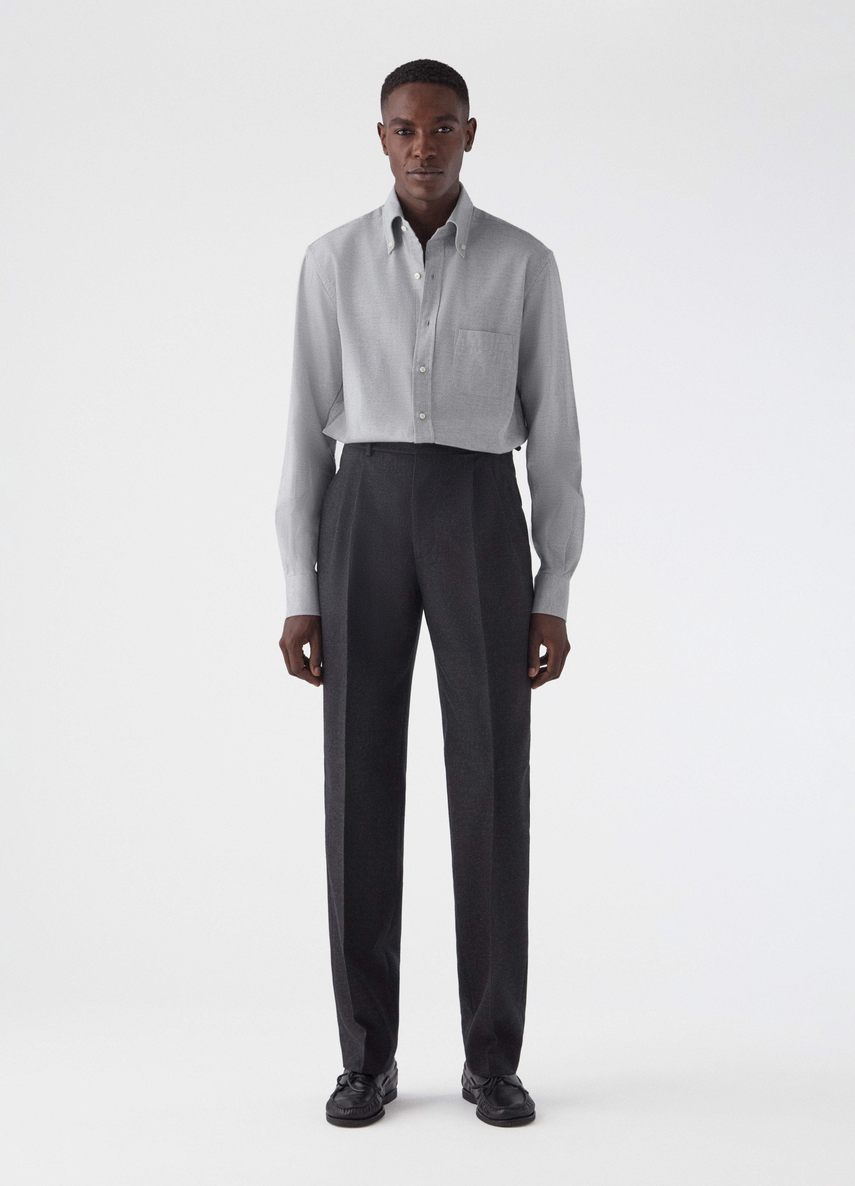 Antonio Winter High Twist Trousers - Mid Grey Berg & Berg
