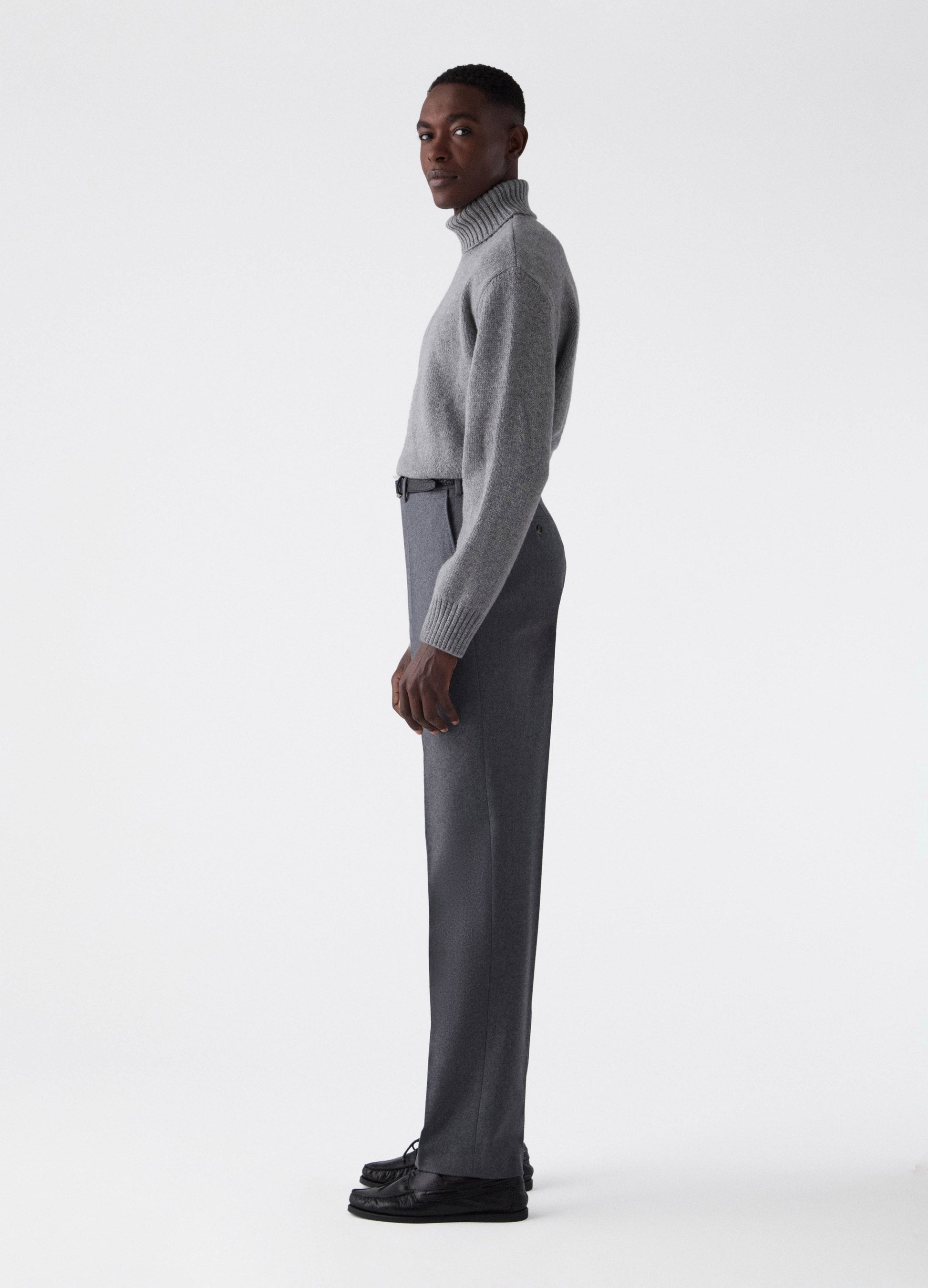 Alfie Flannel Trousers - Mid Grey Berg & Berg