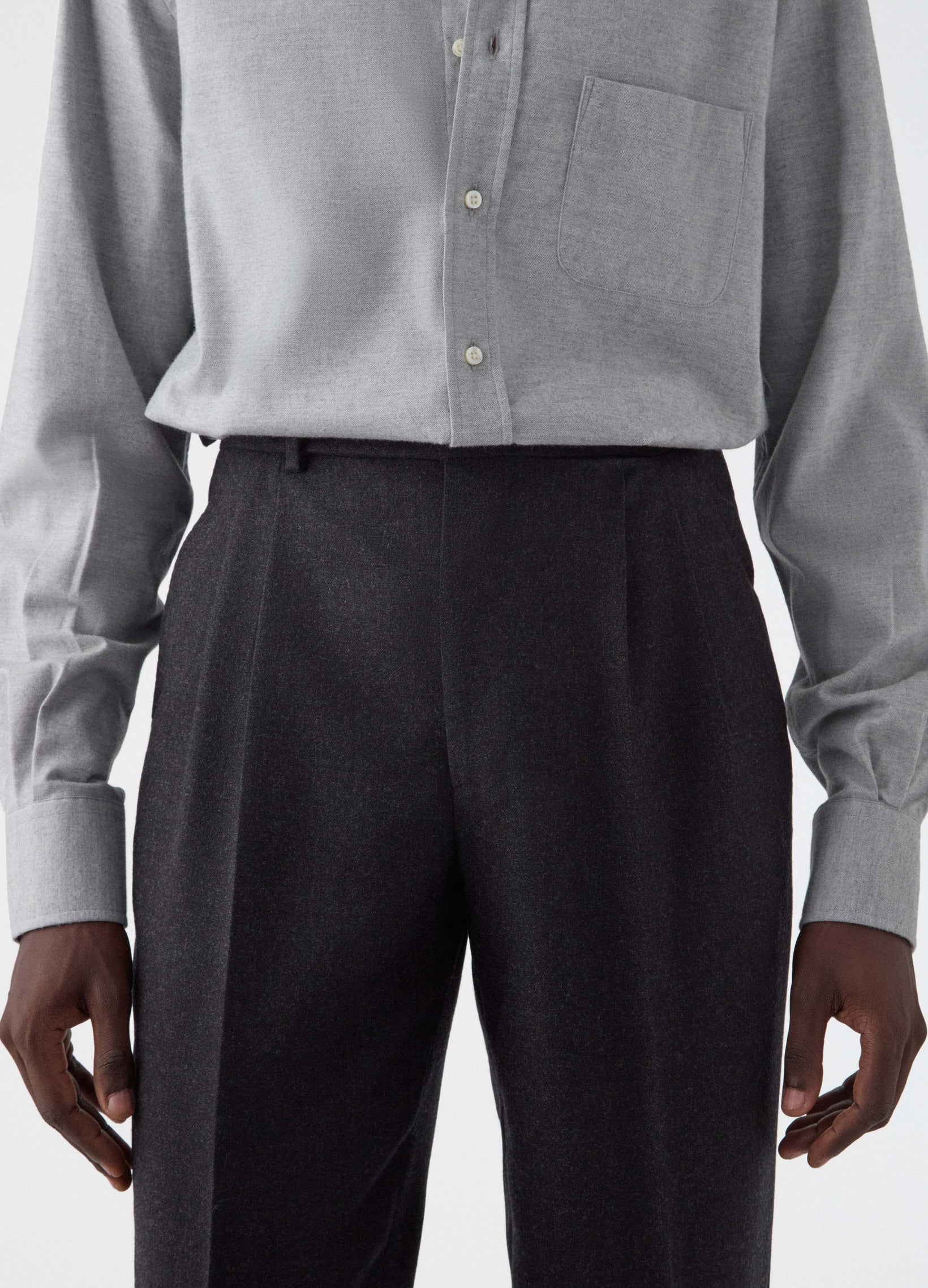 Antonio Winter High Twist Trousers - Mid Grey Berg & Berg