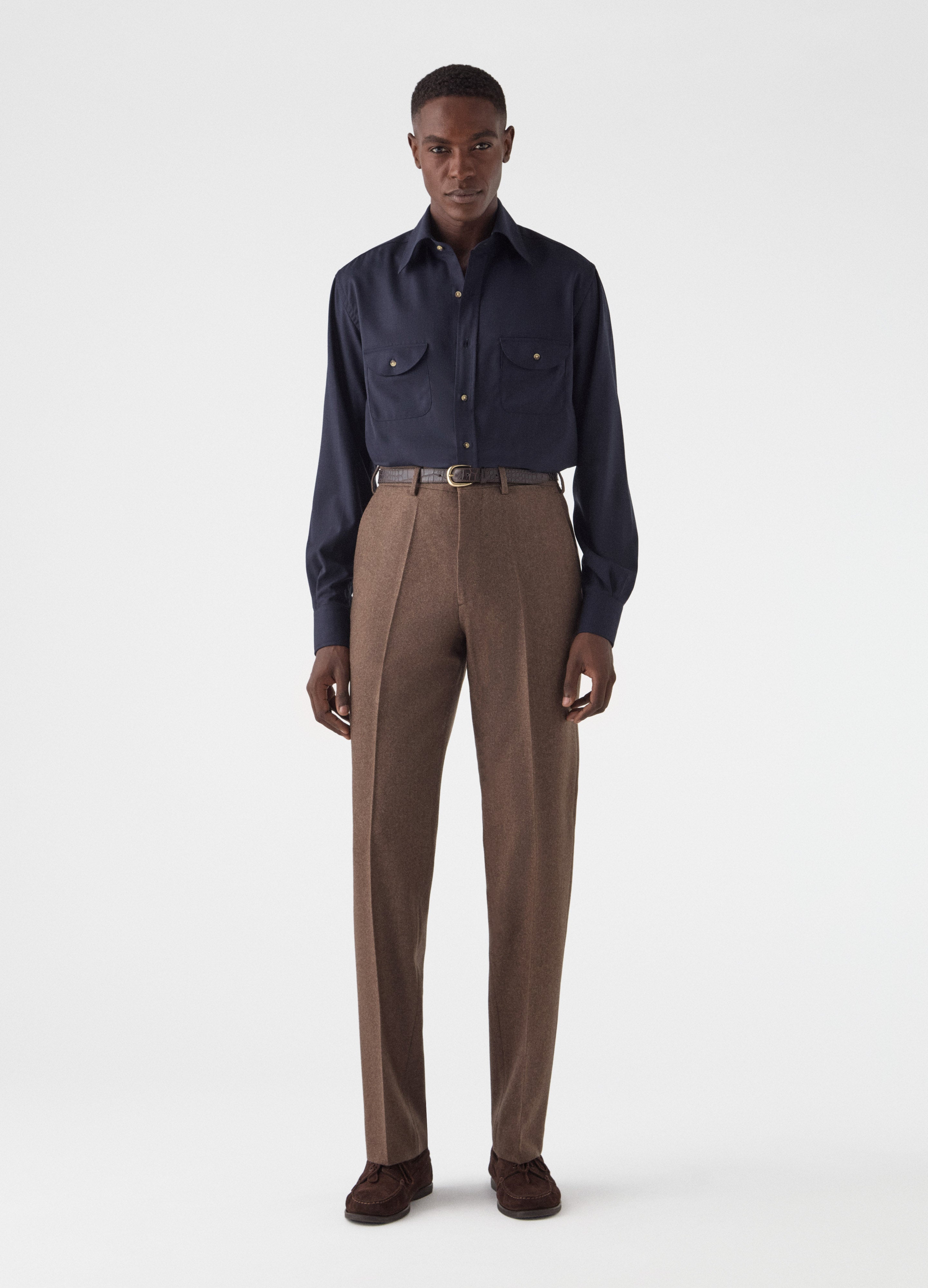 Alfie Flannel Trousers - Nougat Berg & Berg