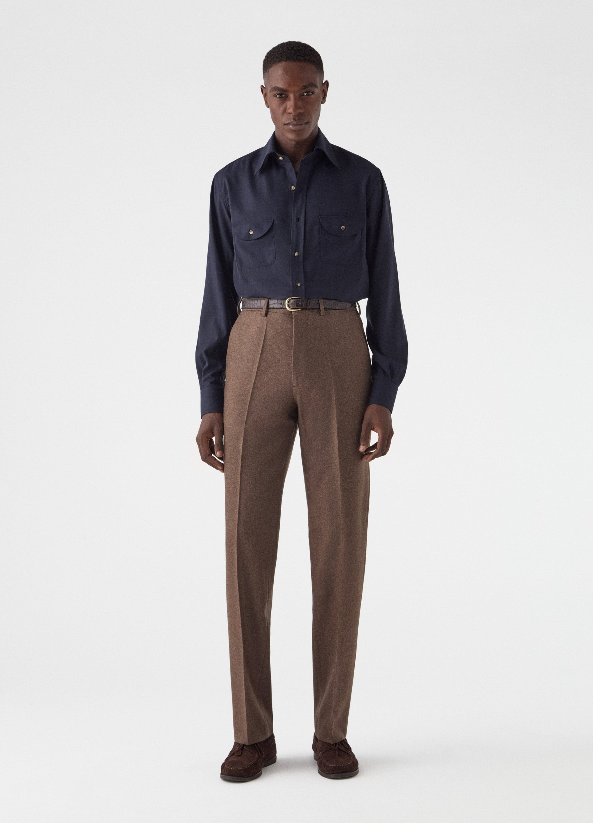 Alfie Flannel Trousers - Nougat Berg & Berg