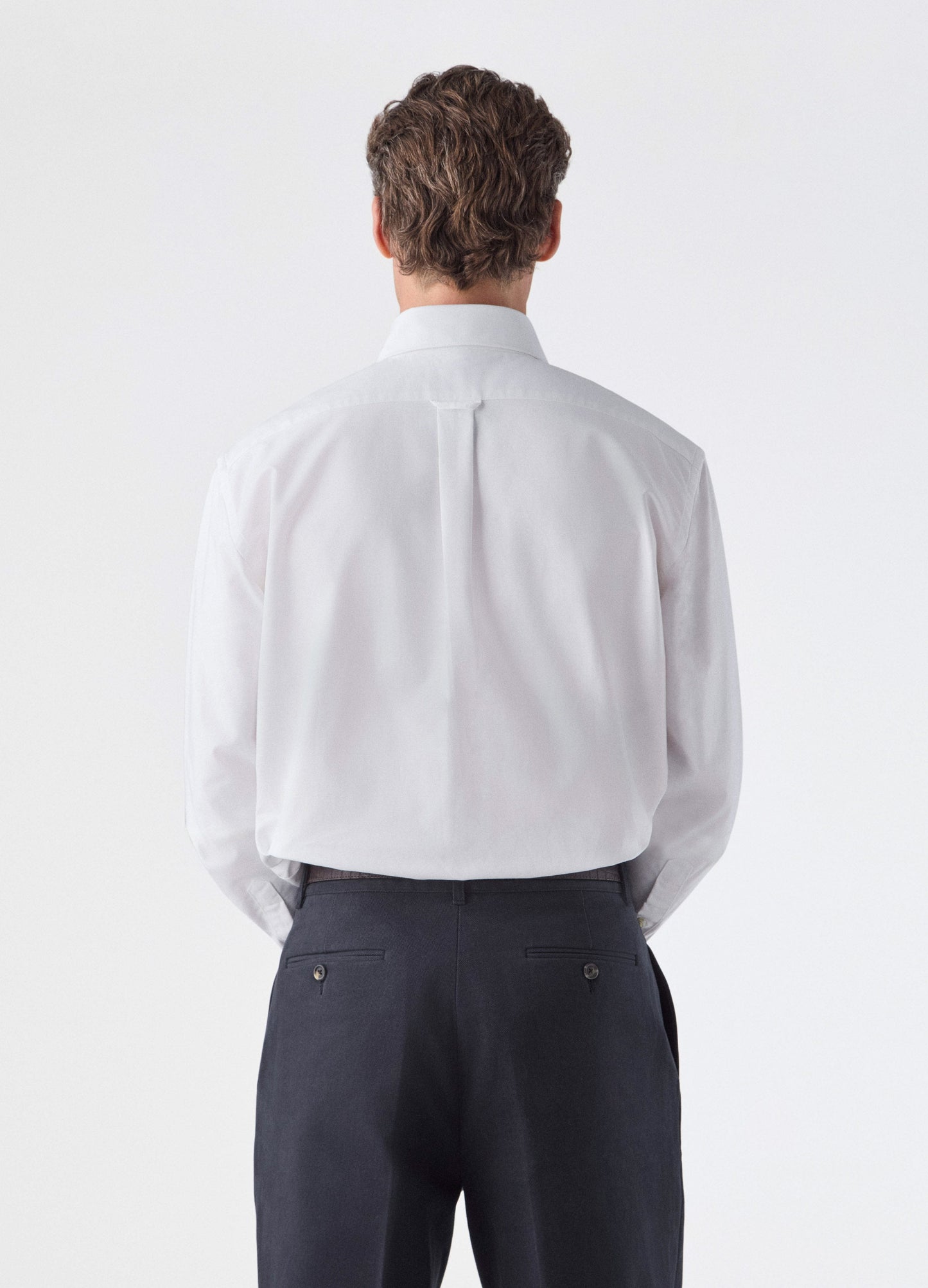 Fabian Oxford Turndown Collar Shirt - White Berg & Berg
