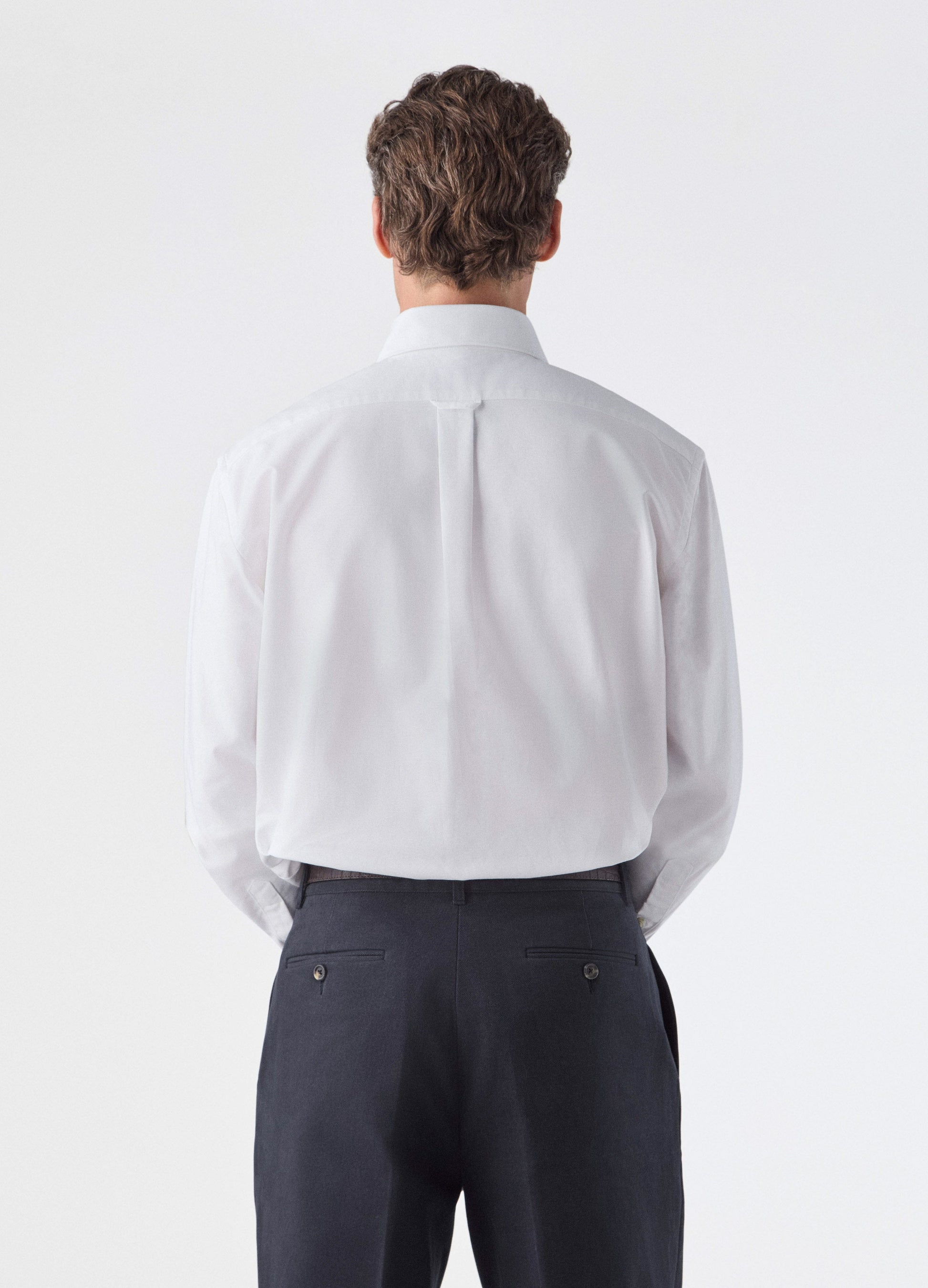 Fabian Oxford Turndown Collar Shirt - White Berg & Berg