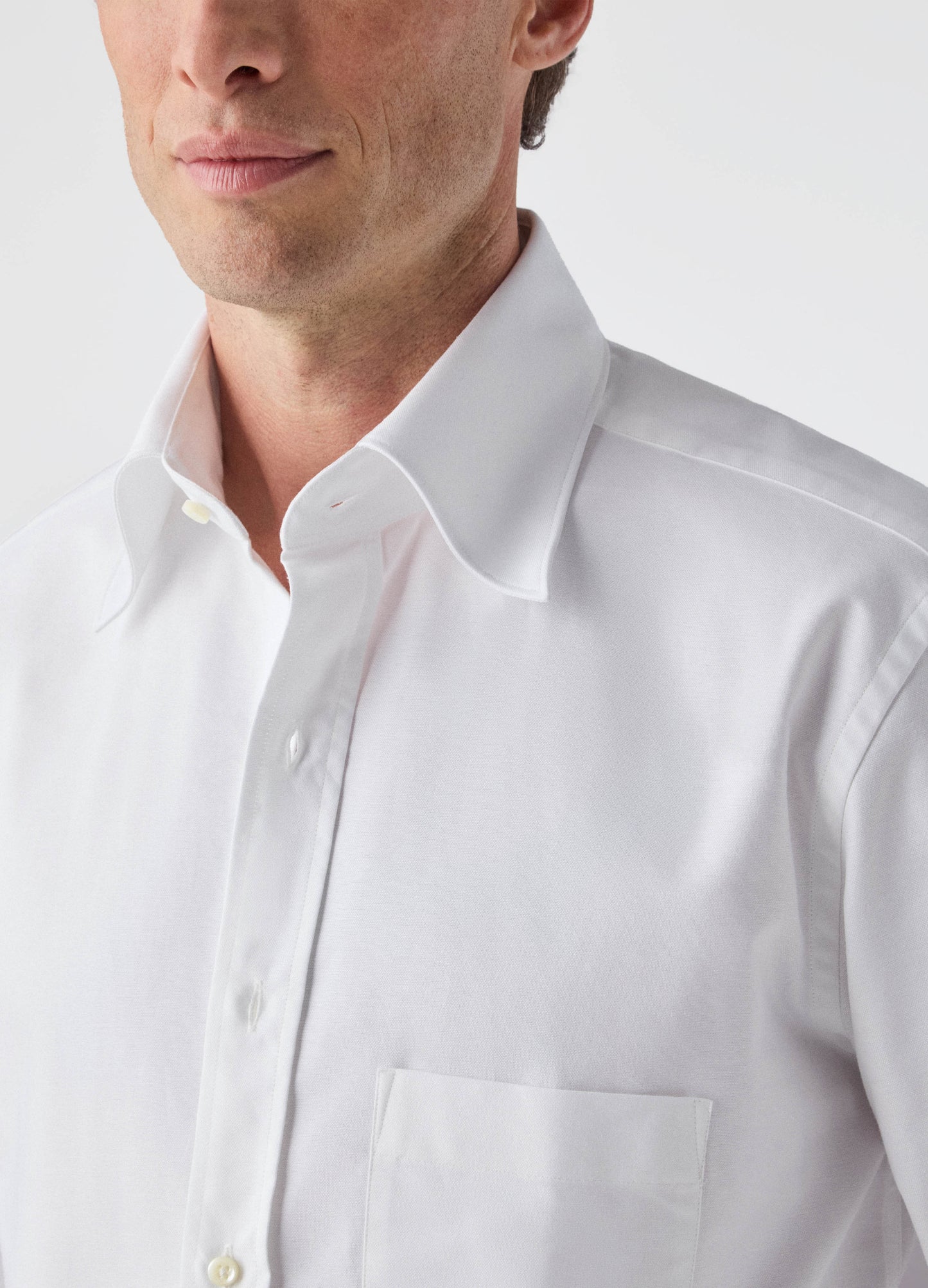 Fabian Oxford Turndown Collar Shirt - White Berg & Berg