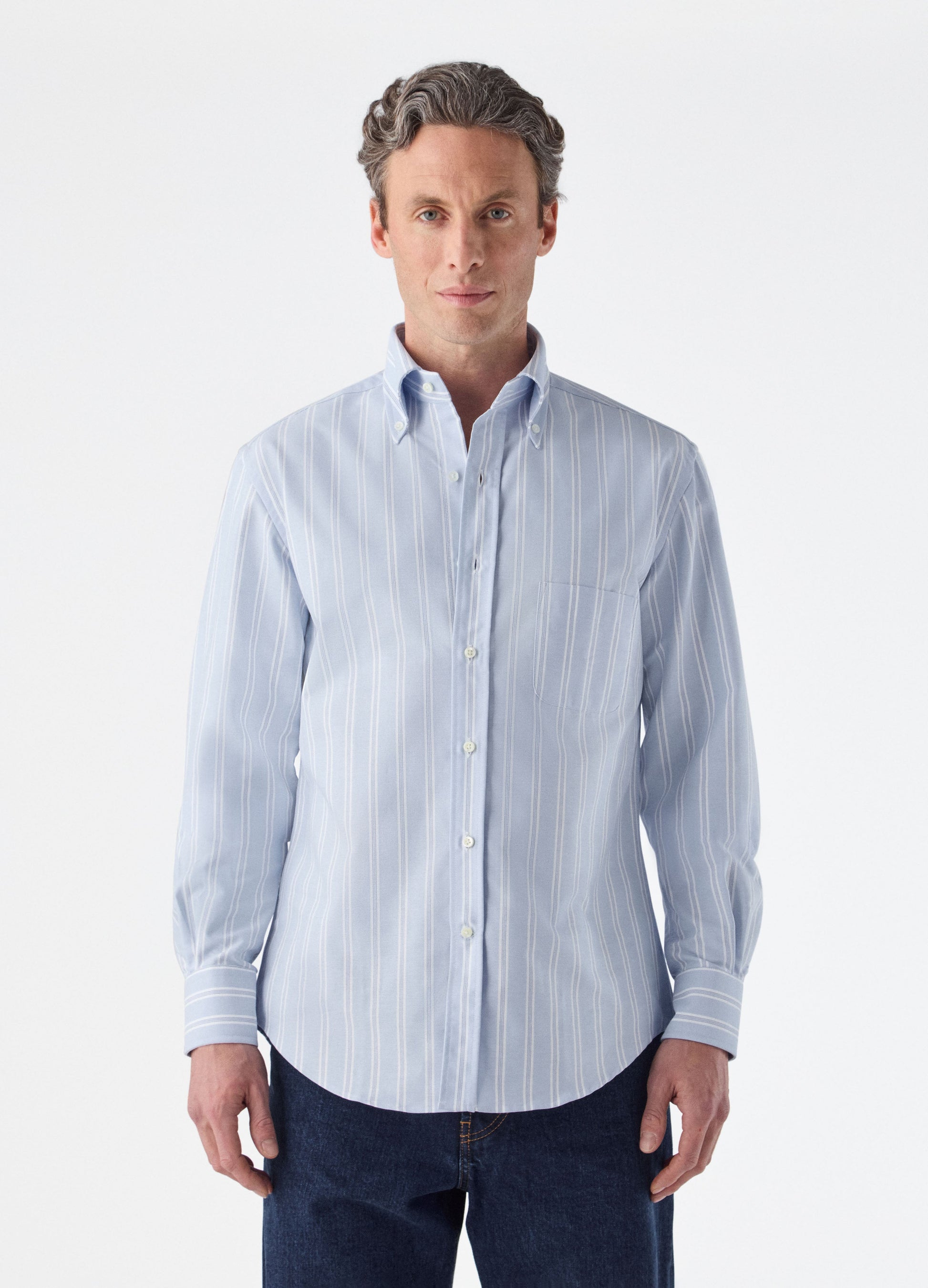 Ferdinand Oxford Button Down Shirt - Blue/White Berg & Berg