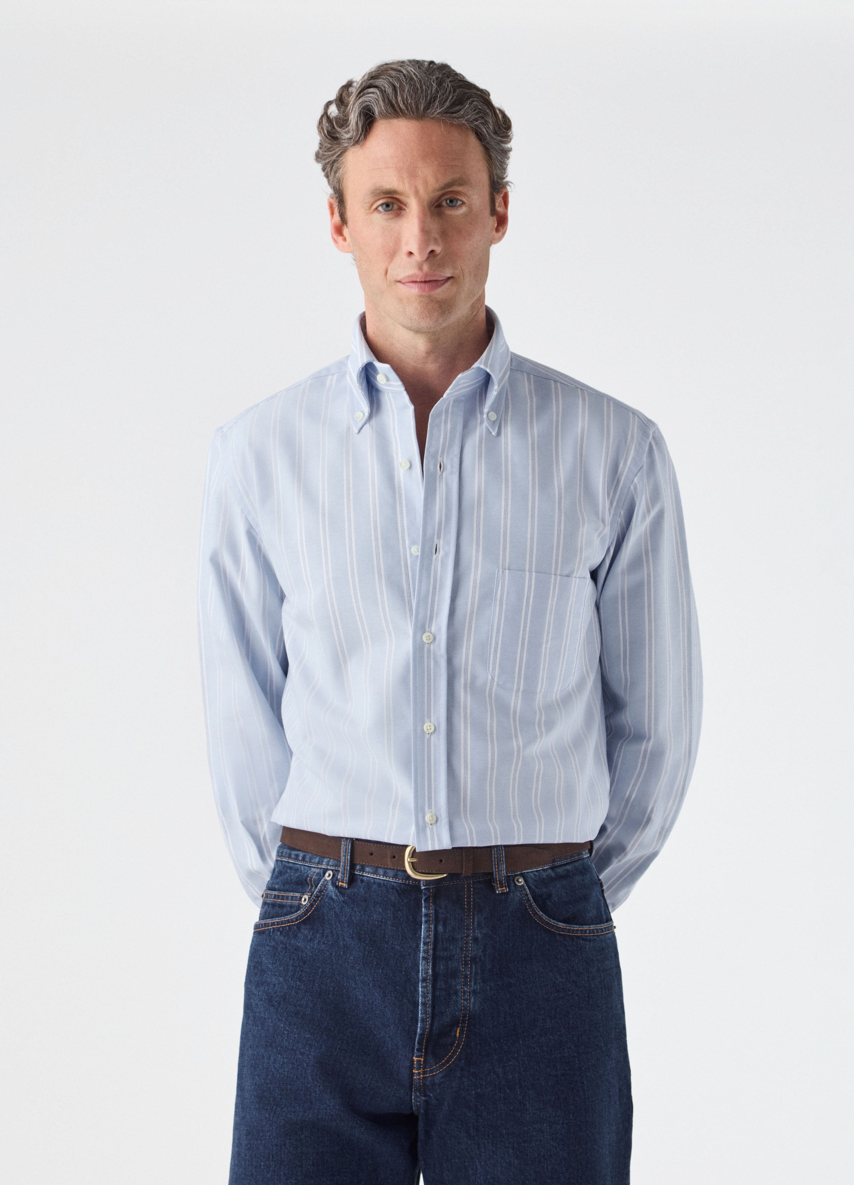 Ferdinand Oxford Button Down Shirt - Blue/White Berg & Berg
