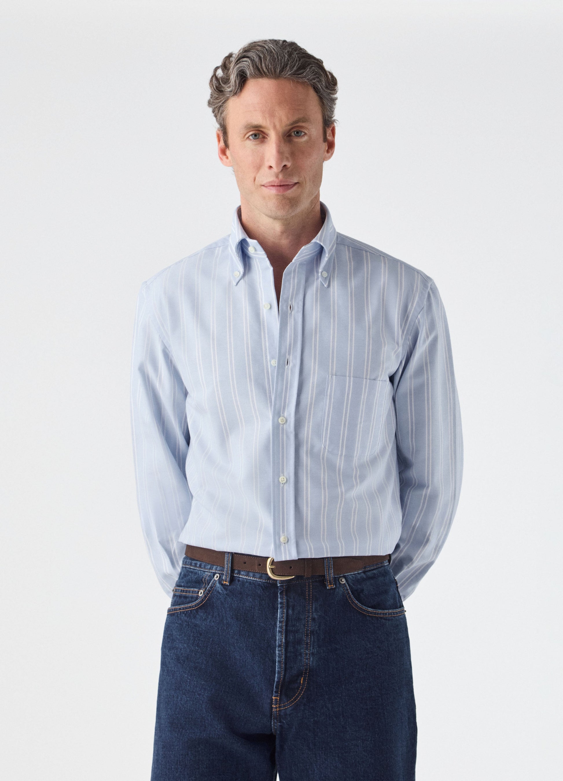 Ferdinand Oxford Button Down Shirt - Blue/White Berg & Berg