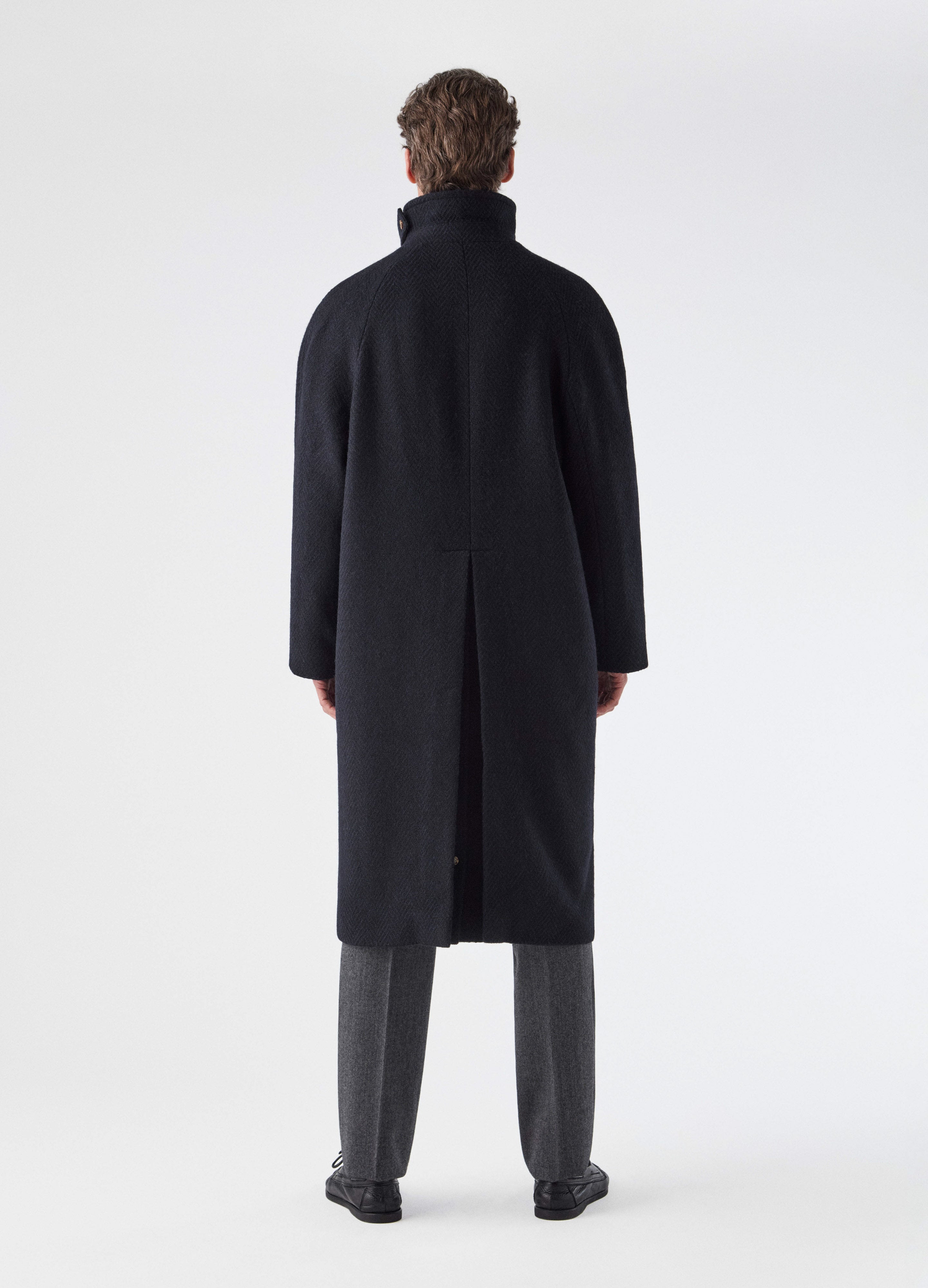 ジャケット・アウター archive cashmere black raglan coat y2k Cashmere Coat with Horsehair Collar and Pocket – Akris Inc.