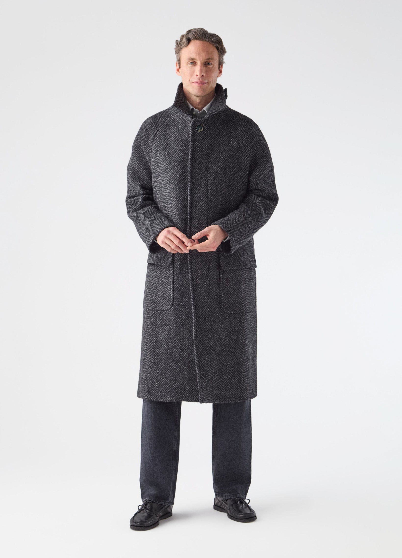 Nelson Tweed Raglan Coat - Grey Berg & Berg
