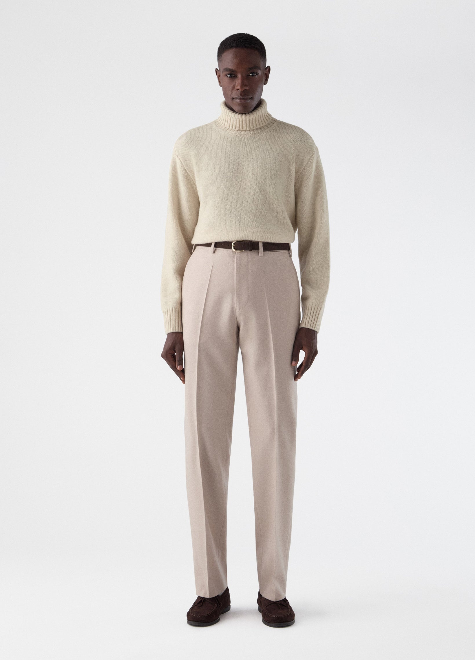 Alfie Flannel Trousers - Ecru Berg & Berg