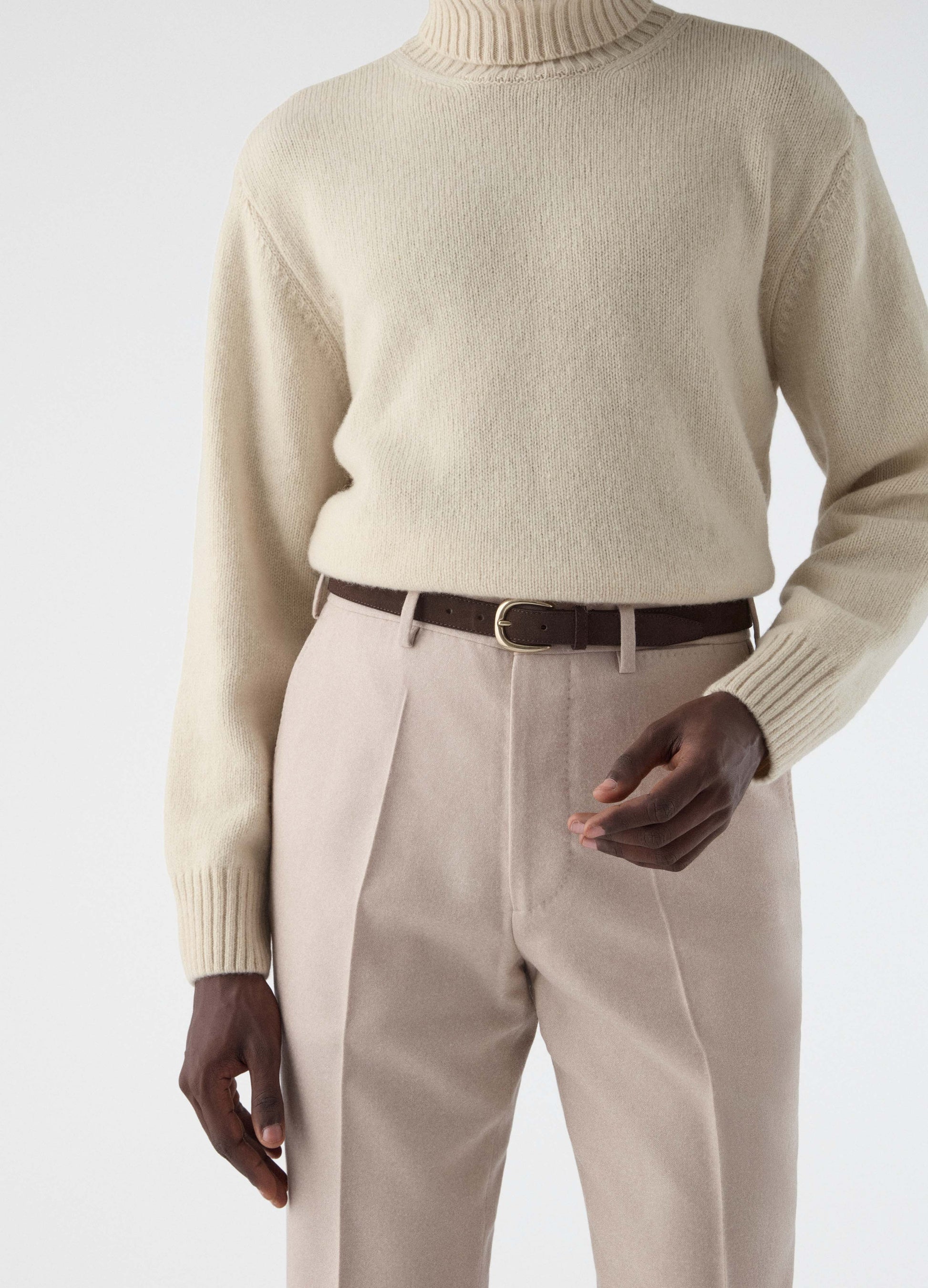 Alfie Flannel Trousers - Ecru Berg & Berg