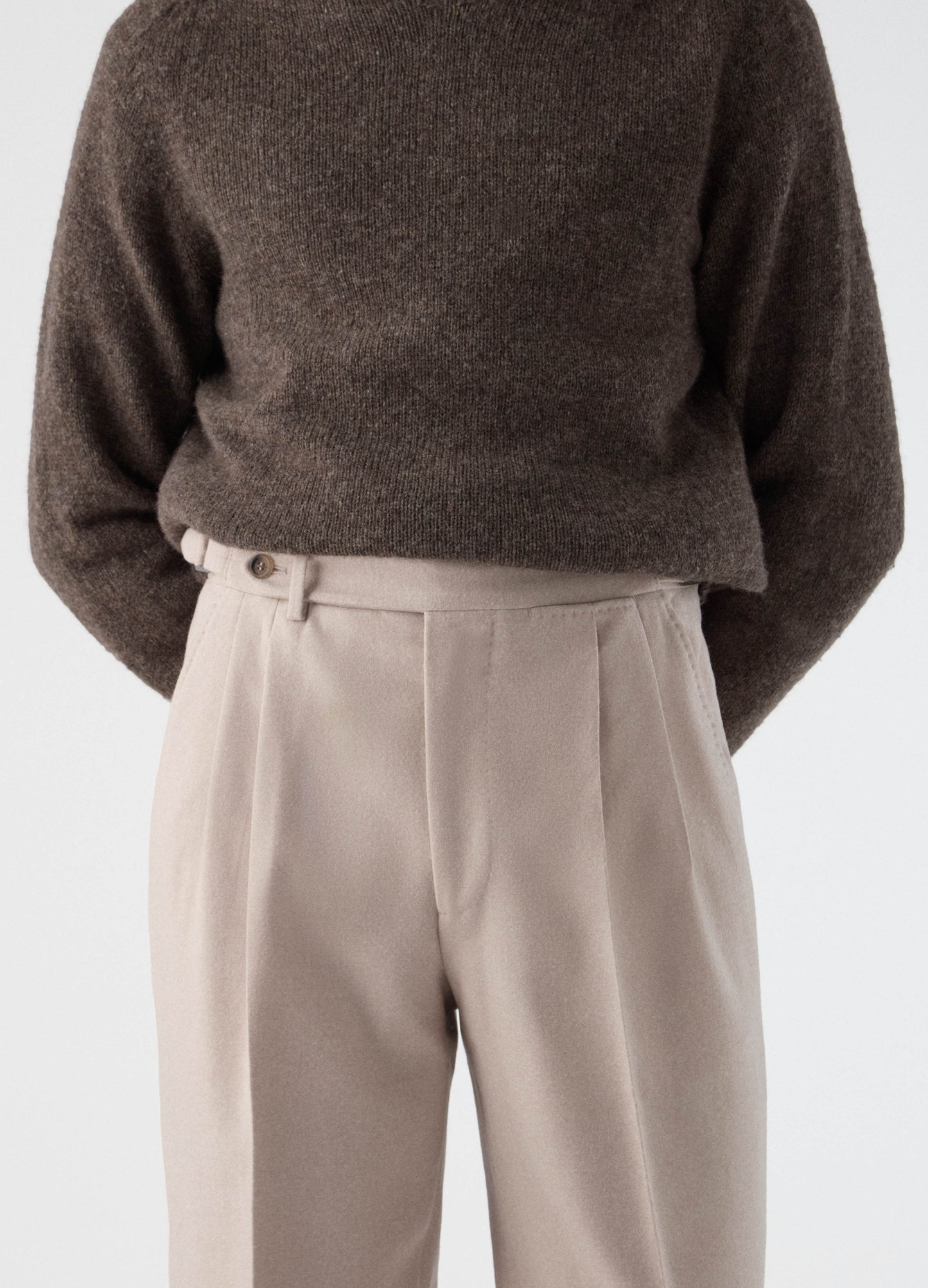 Antonio Flannel Trousers - Ecru Berg & Berg