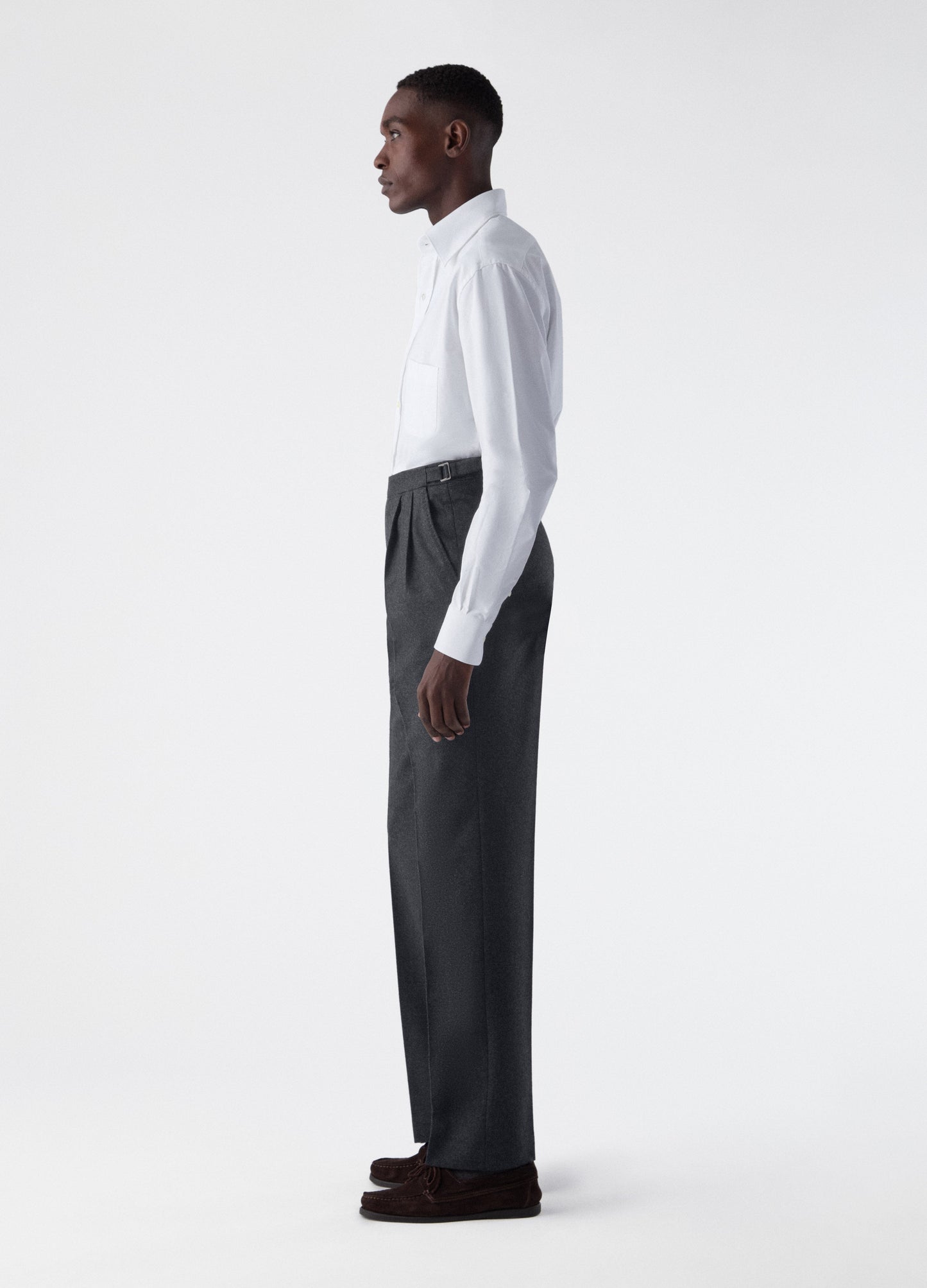 Antonio Flannel Trousers - Mid Grey Berg & Berg