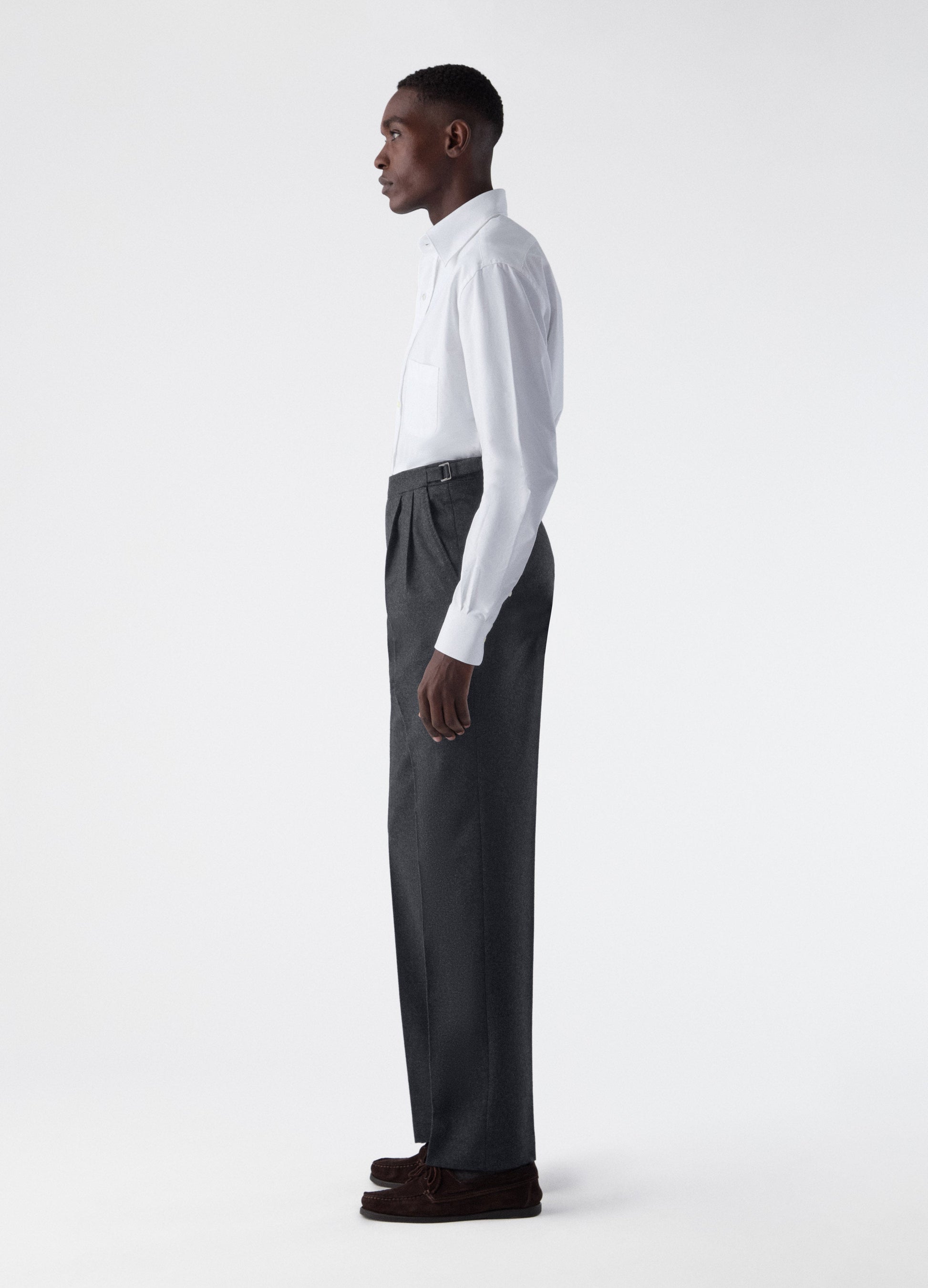 Antonio Flannel Trousers - Mid Grey Berg & Berg