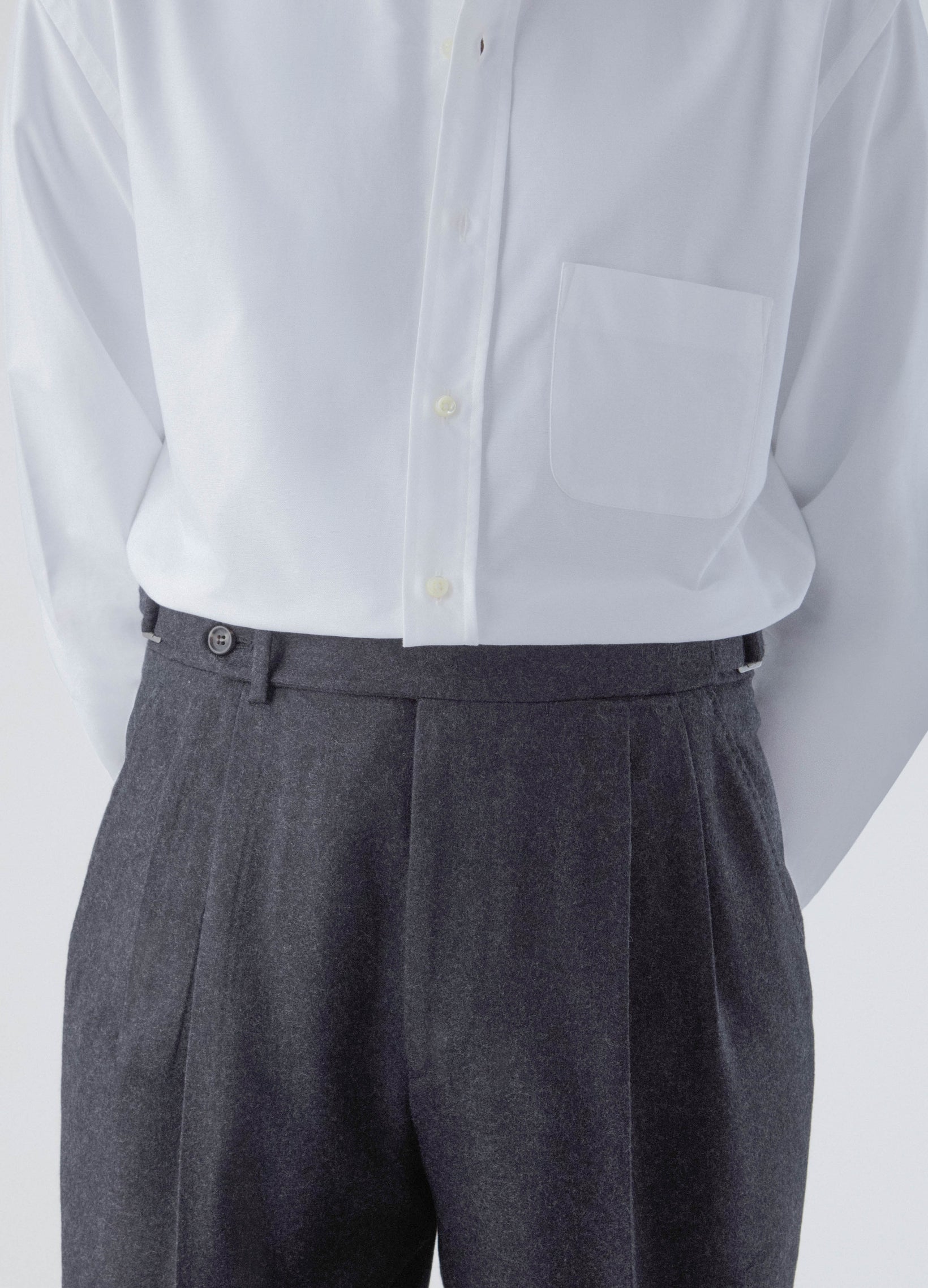 Antonio Flannel Trousers - Mid Grey Berg & Berg