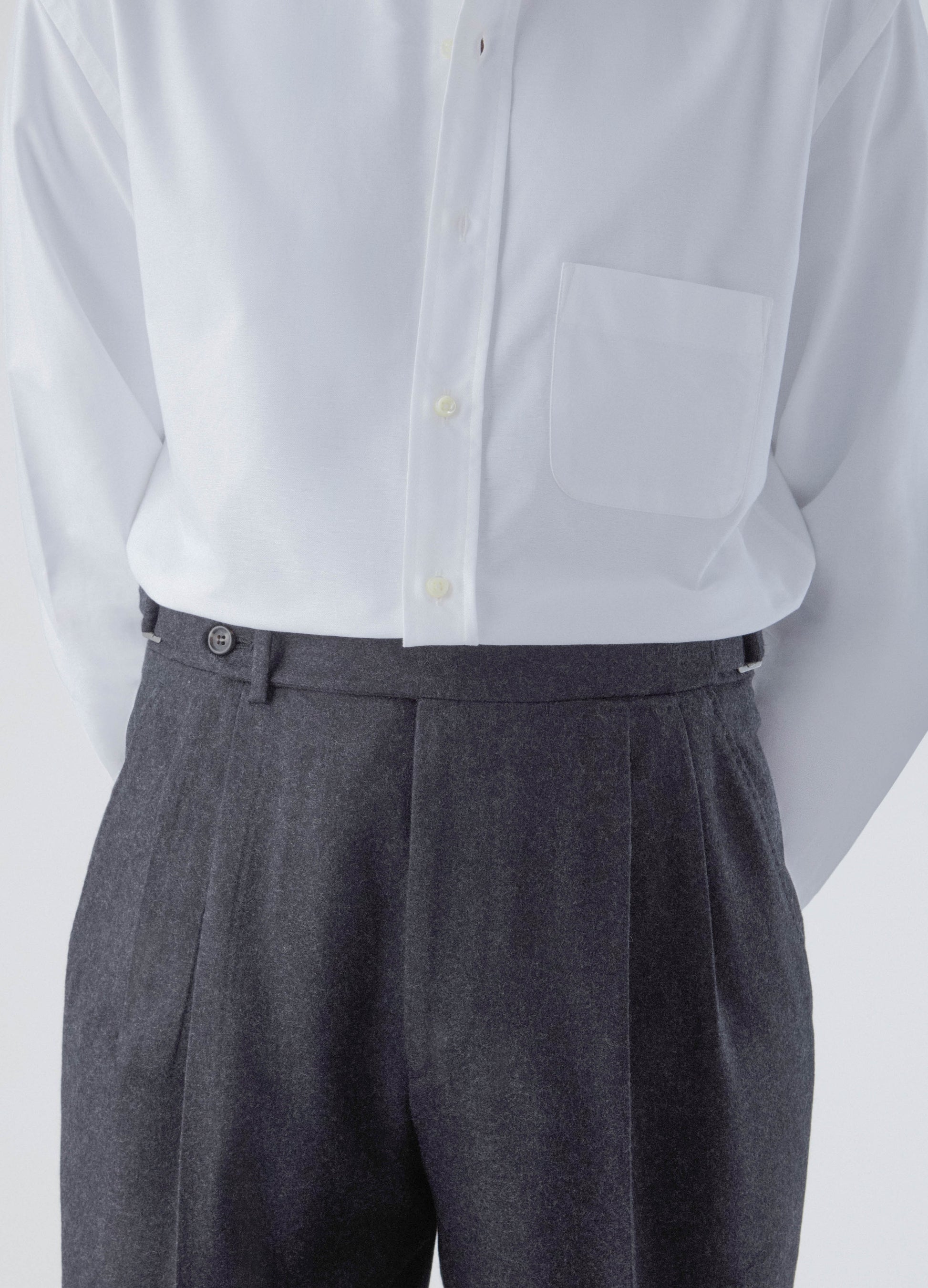 Antonio Flannel Trousers - Mid Grey Berg & Berg