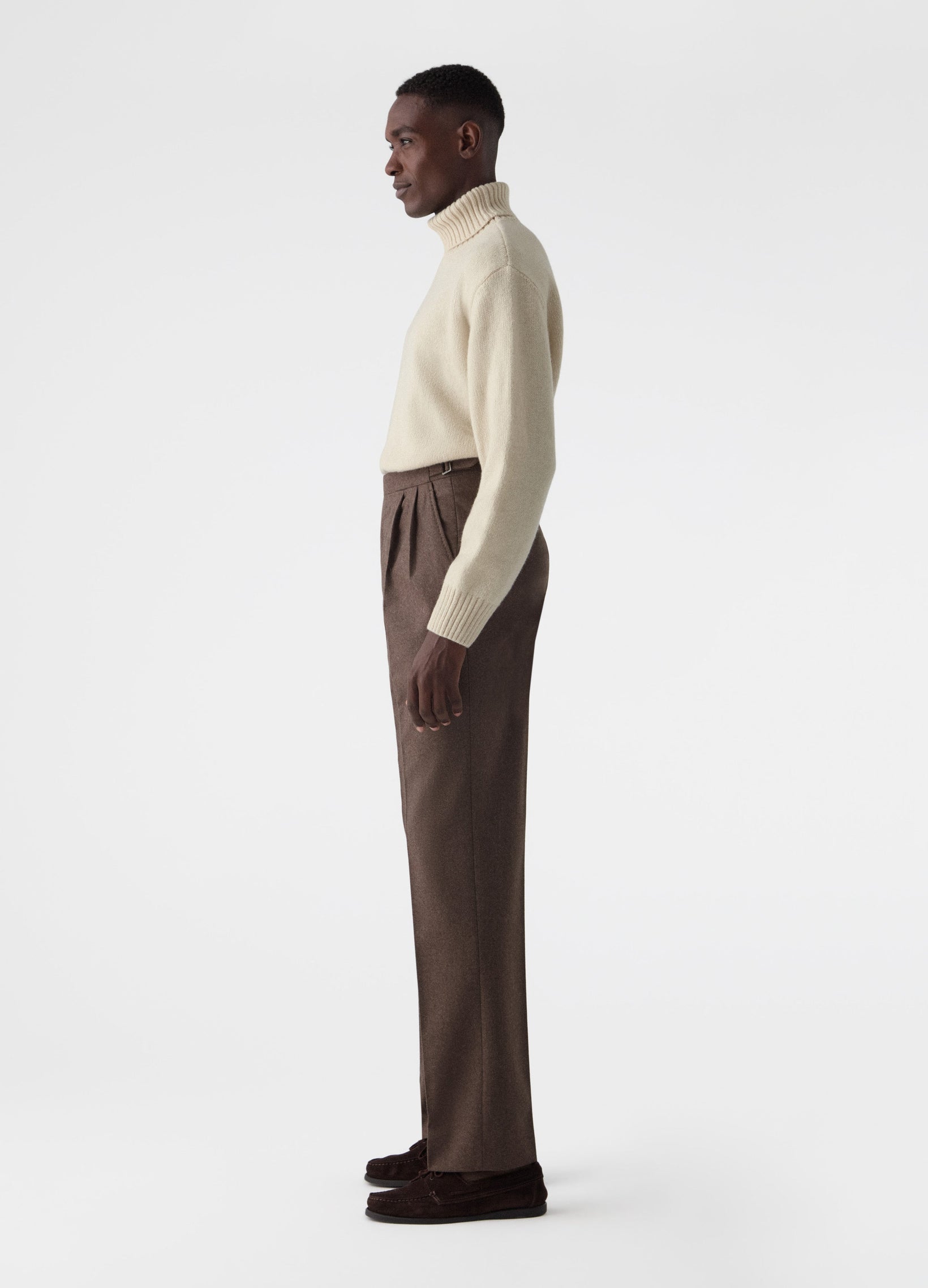 Antonio Flannel Trousers - Nougat Berg & Berg