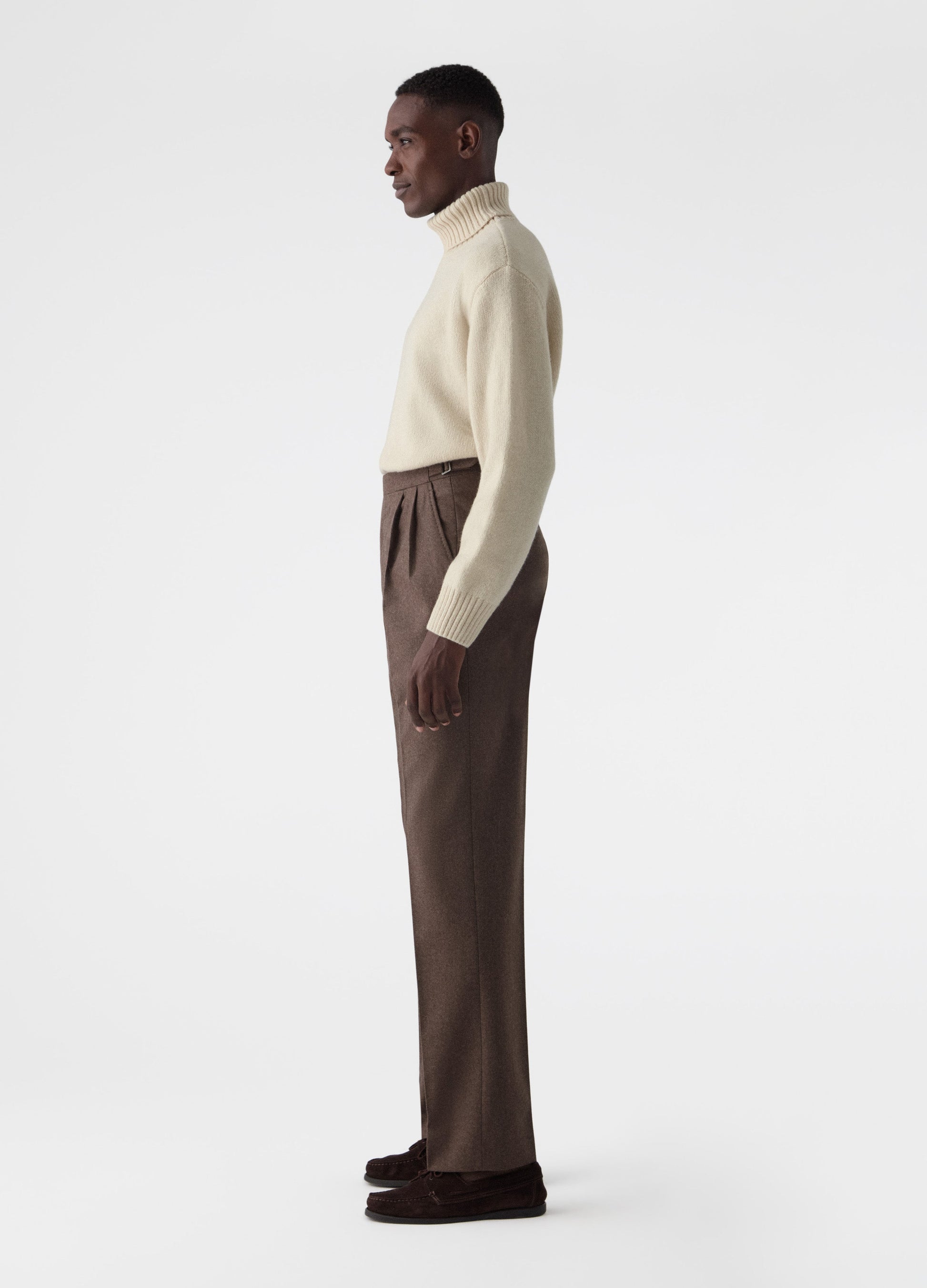Antonio Flannel Trousers - Nougat Berg & Berg