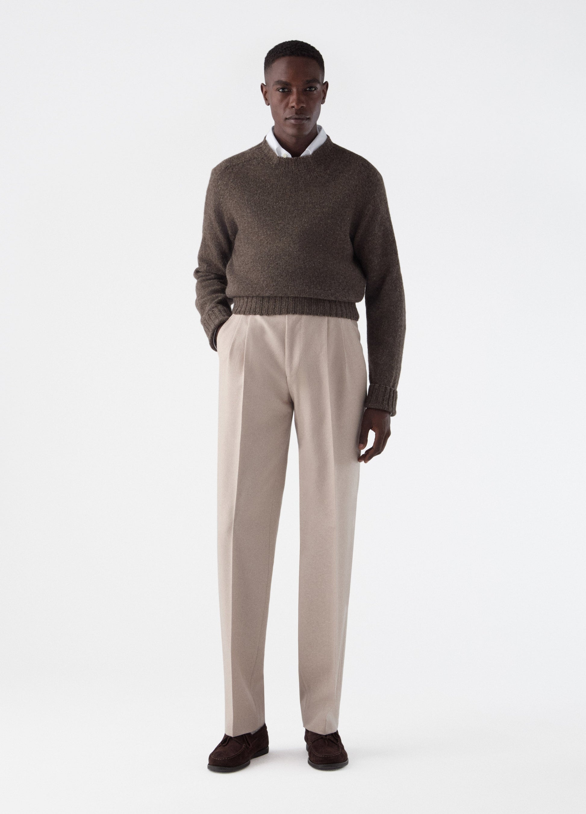 Antonio Flannel Trousers - Ecru Berg & Berg