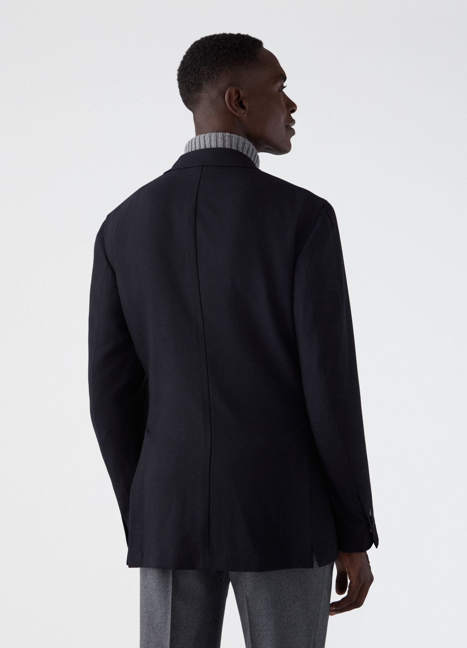 Don Sport Hopsack Blazer - Navy Berg & Berg