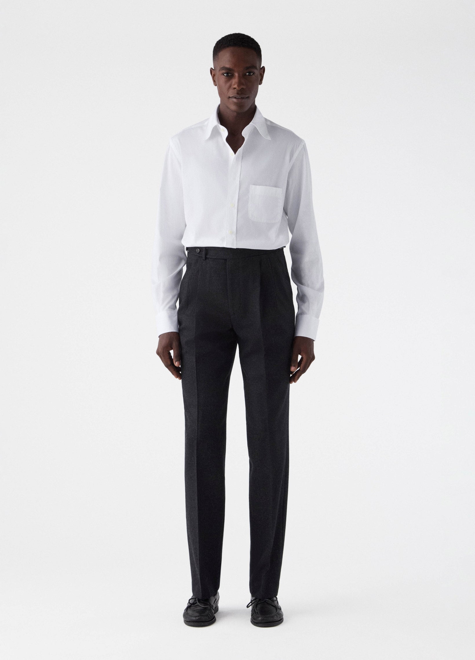 Antonio Flannel Trousers - Charcoal Berg & Berg