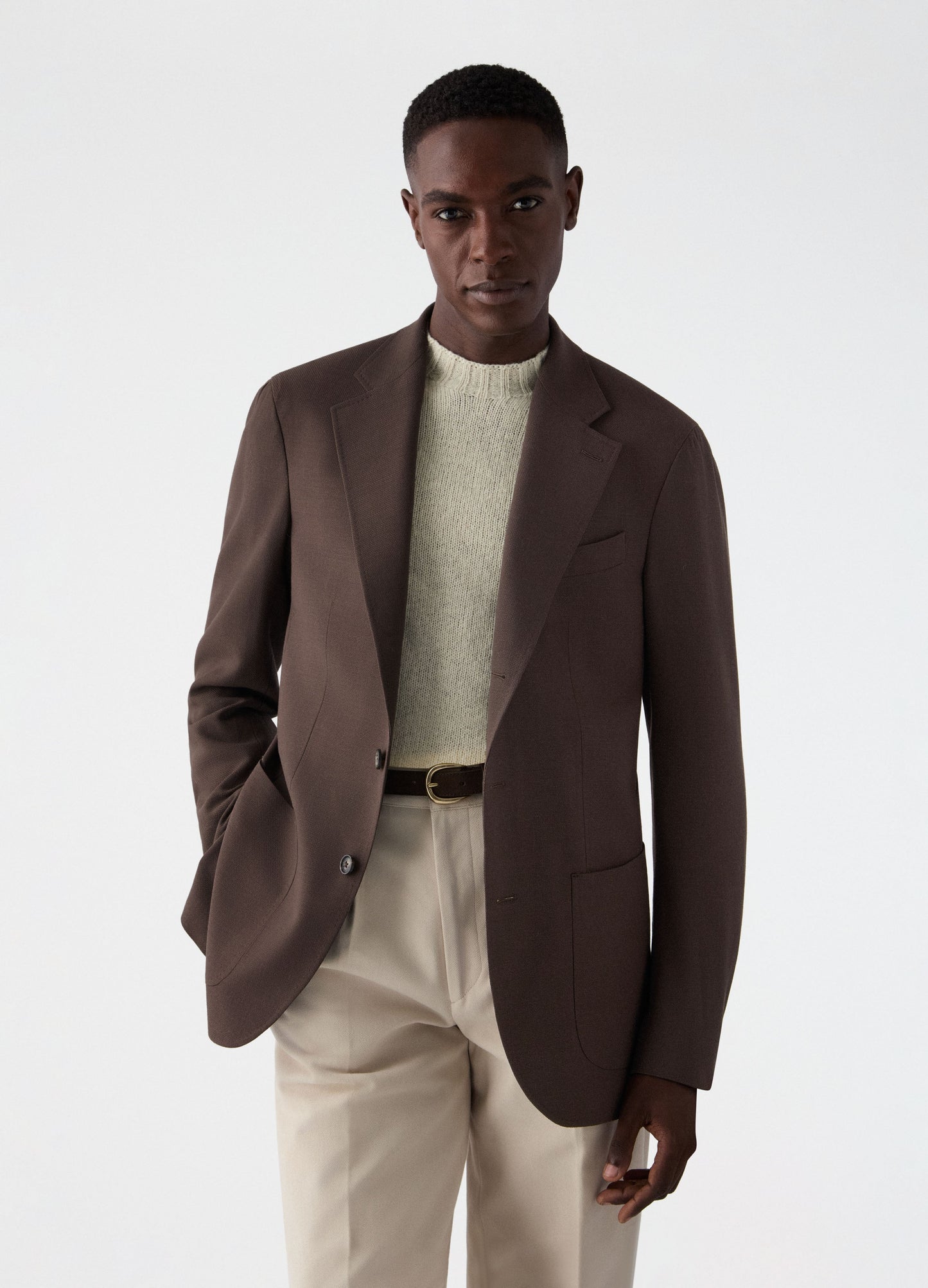 Don Sport Hopsack Blazer - Cold Brown Berg & Berg