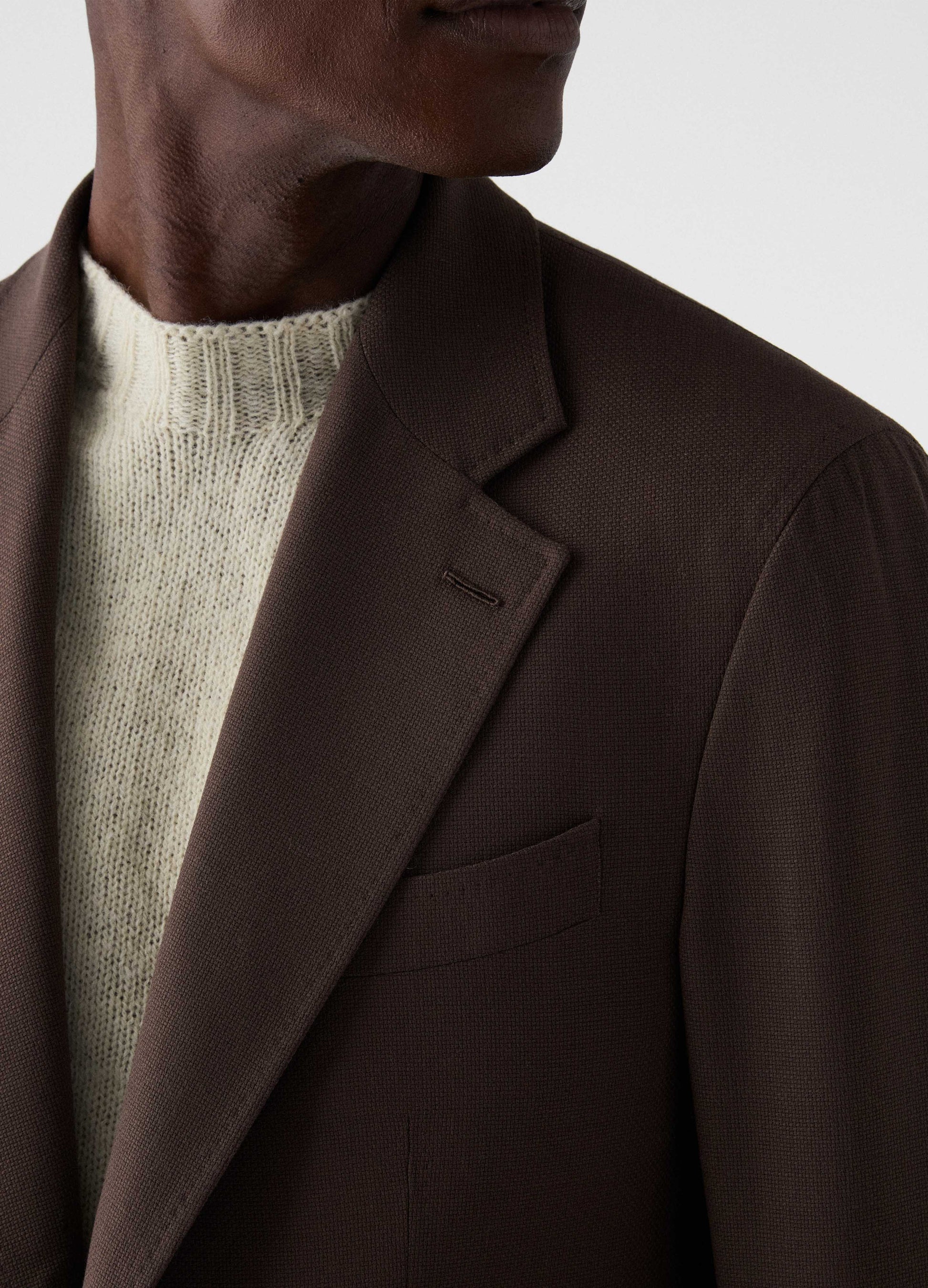 Don Sport Hopsack Blazer - Cold Brown Berg & Berg