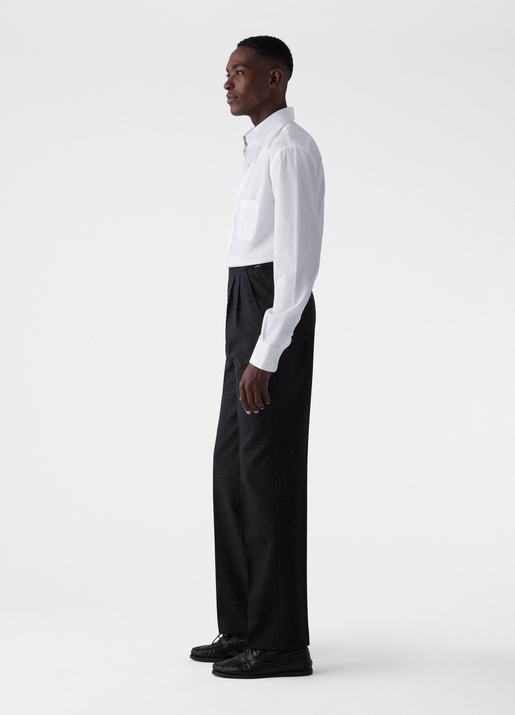 Antonio Flannel Trousers - Charcoal Berg & Berg