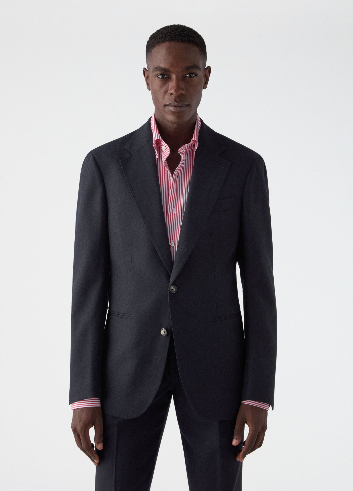 Don Herringbone Suit Jacket - Navy