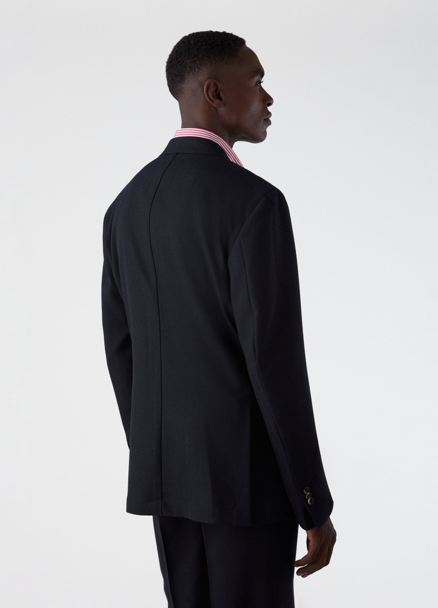 Don Herringbone Suit Jacket - Navy