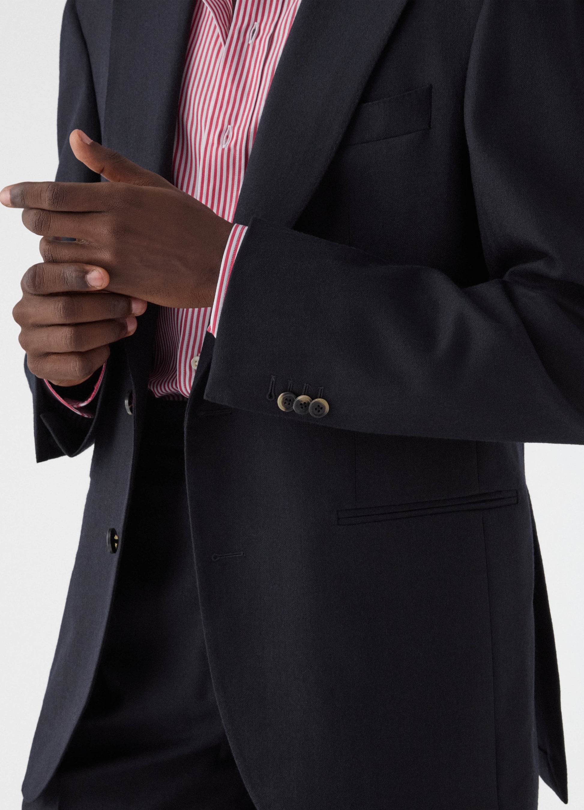 Don Herringbone Suit Jacket - Navy Berg & Berg