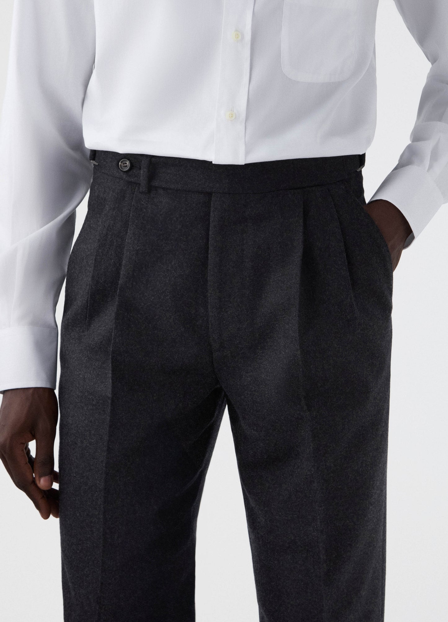 Antonio Flannel Trousers - Charcoal Berg & Berg