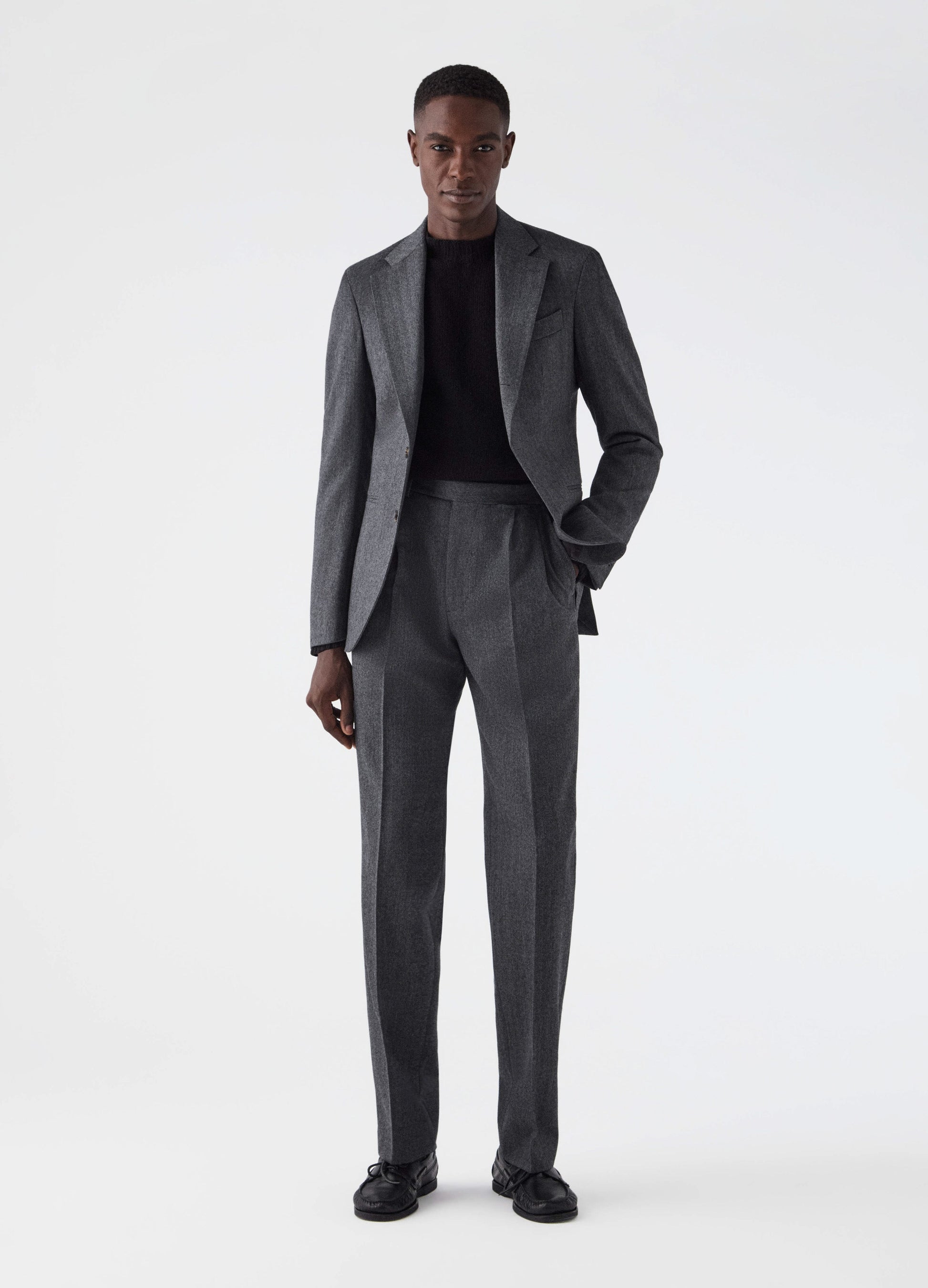 Don Herringbone Suit Jacket - Mid Grey Berg & Berg