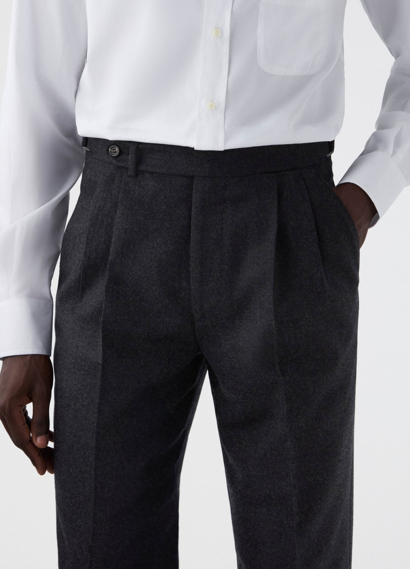 Antonio Flannel Trousers - Charcoal