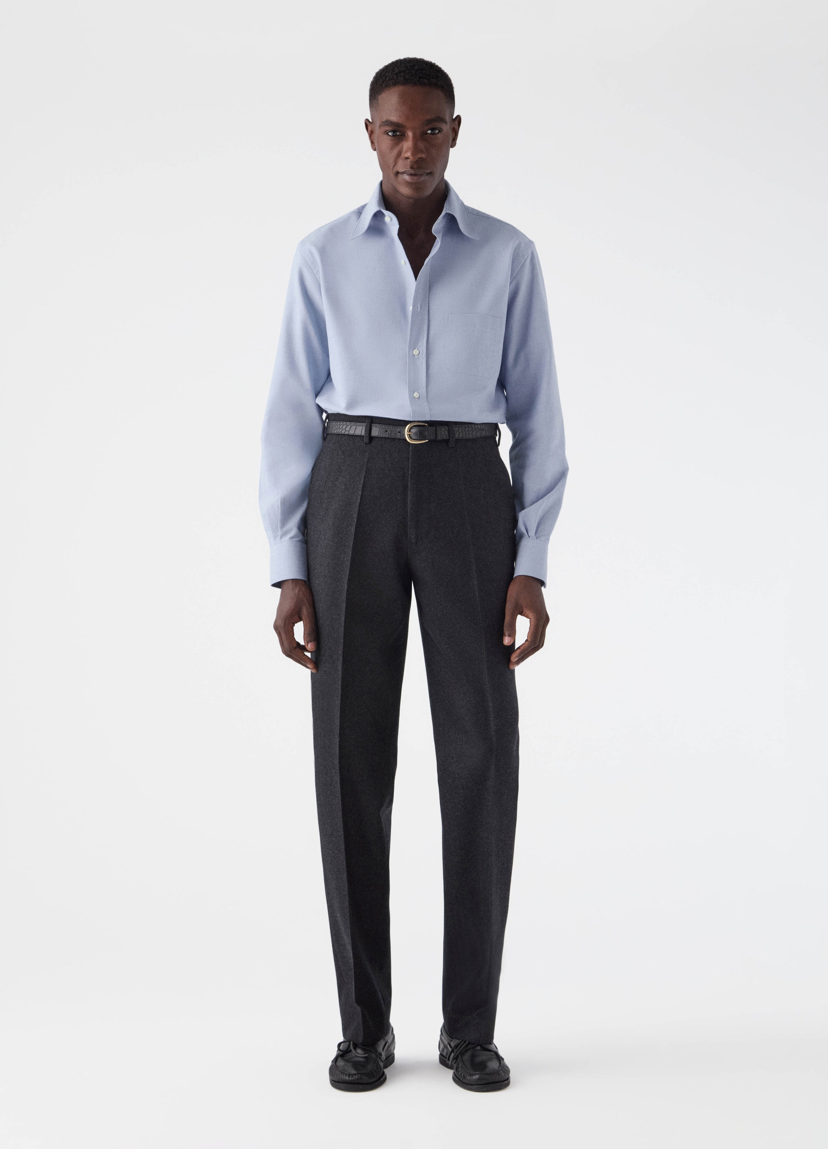 Alfie Flannel Trousers - Charcoal Berg & Berg