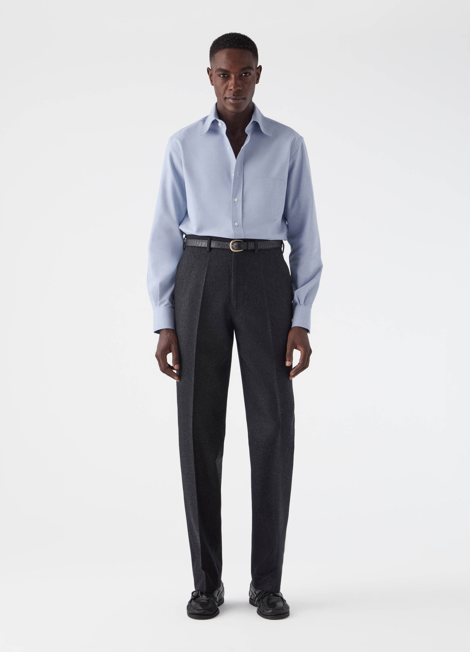 Alfie Flannel Trousers - Charcoal Berg & Berg