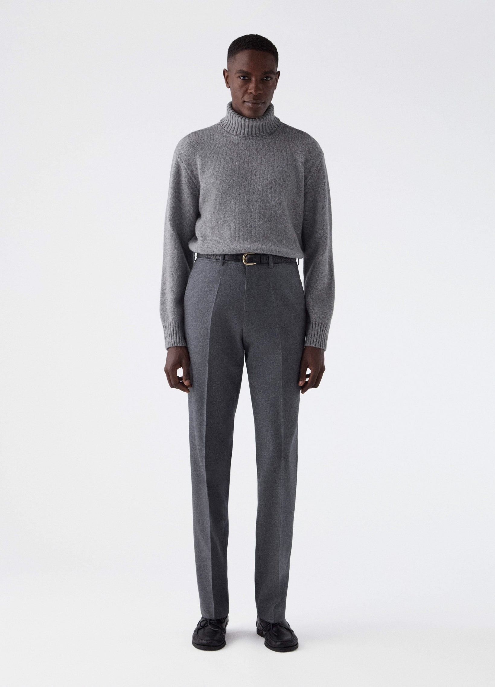 Alfie Flannel Trousers - Mid Grey Berg & Berg