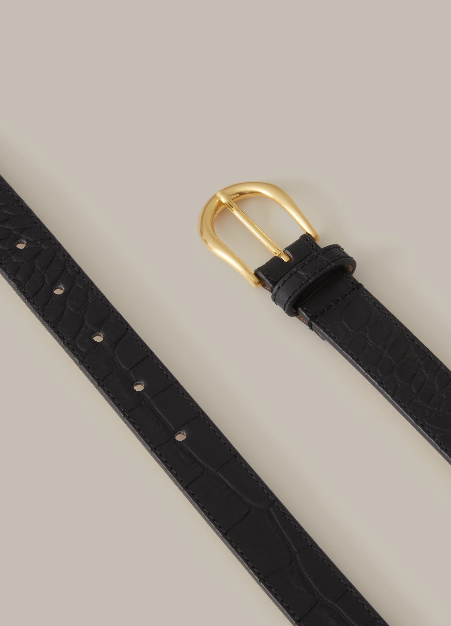 Leather Belt - Black Croco Berg & Berg
