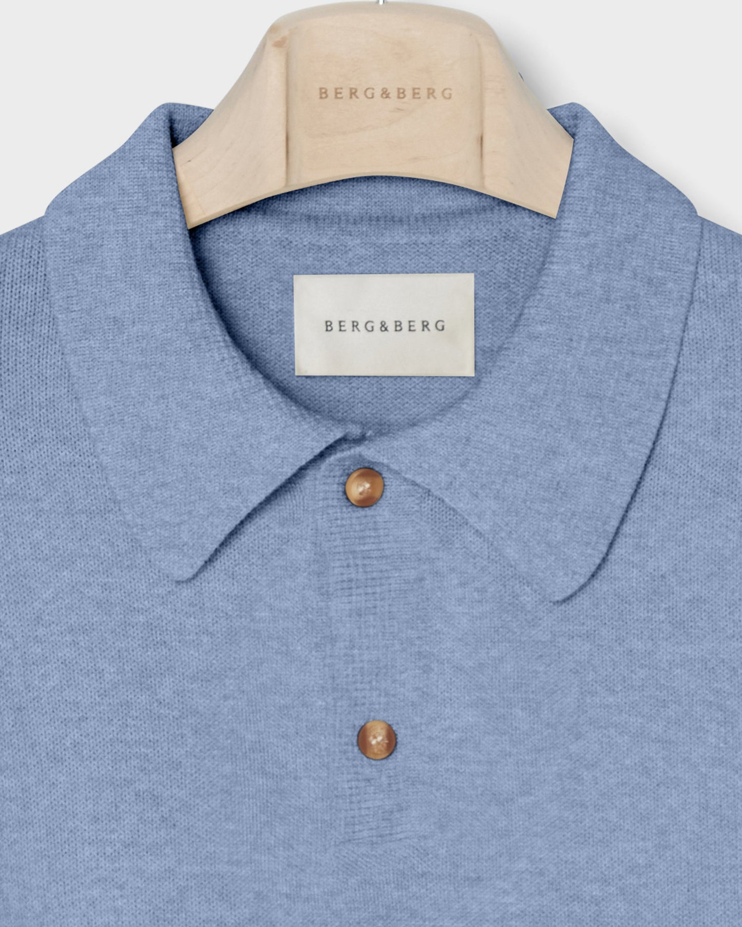 Bror Knitted Polo - Powder Blue Berg & Berg
