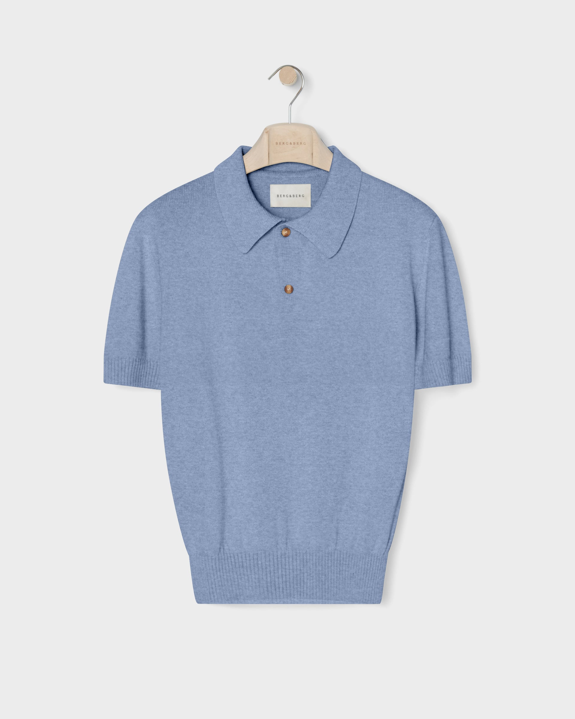 Bror Knitted Polo - Powder Blue Berg & Berg