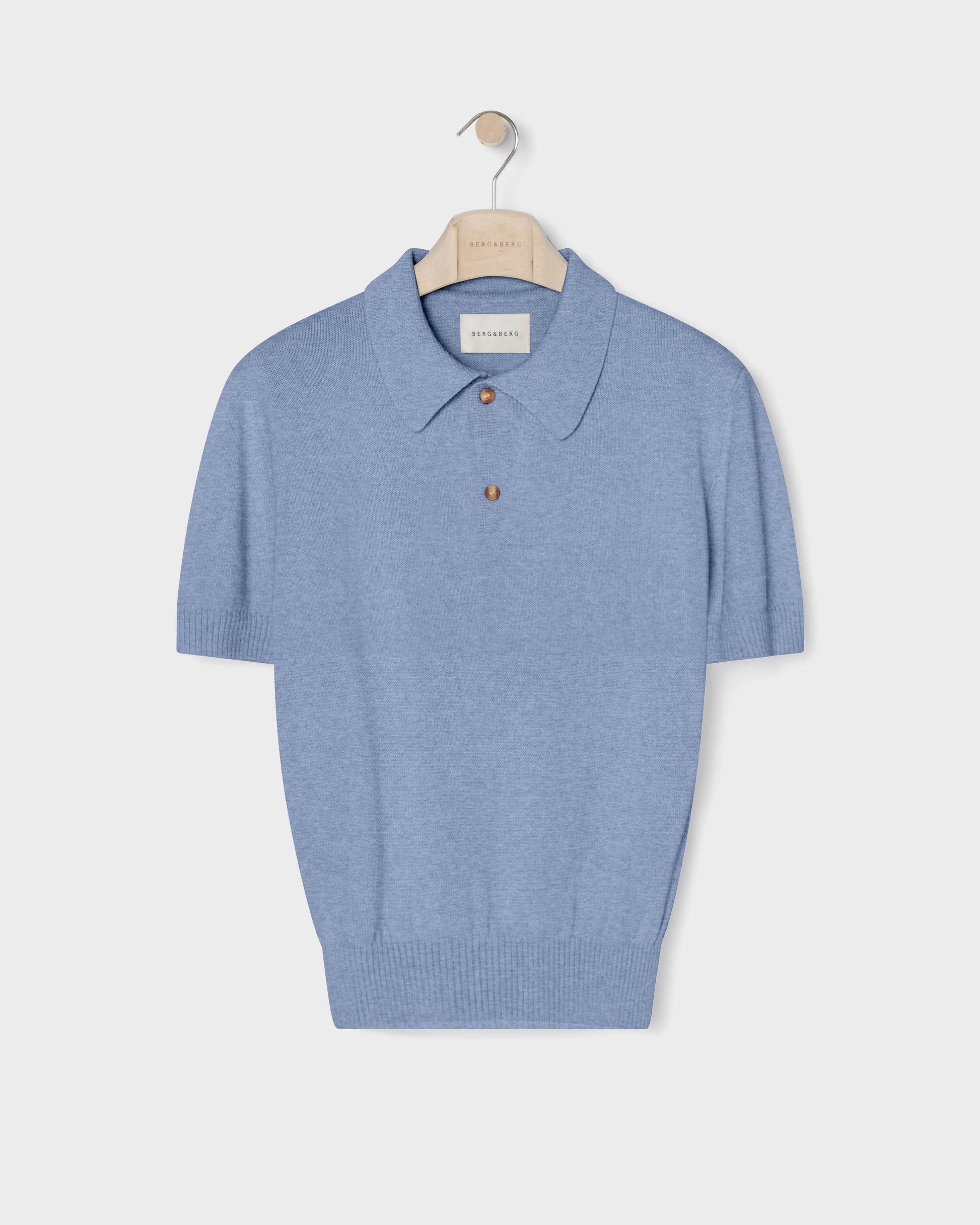 Bror Knitted Polo - Powder Blue Berg & Berg
