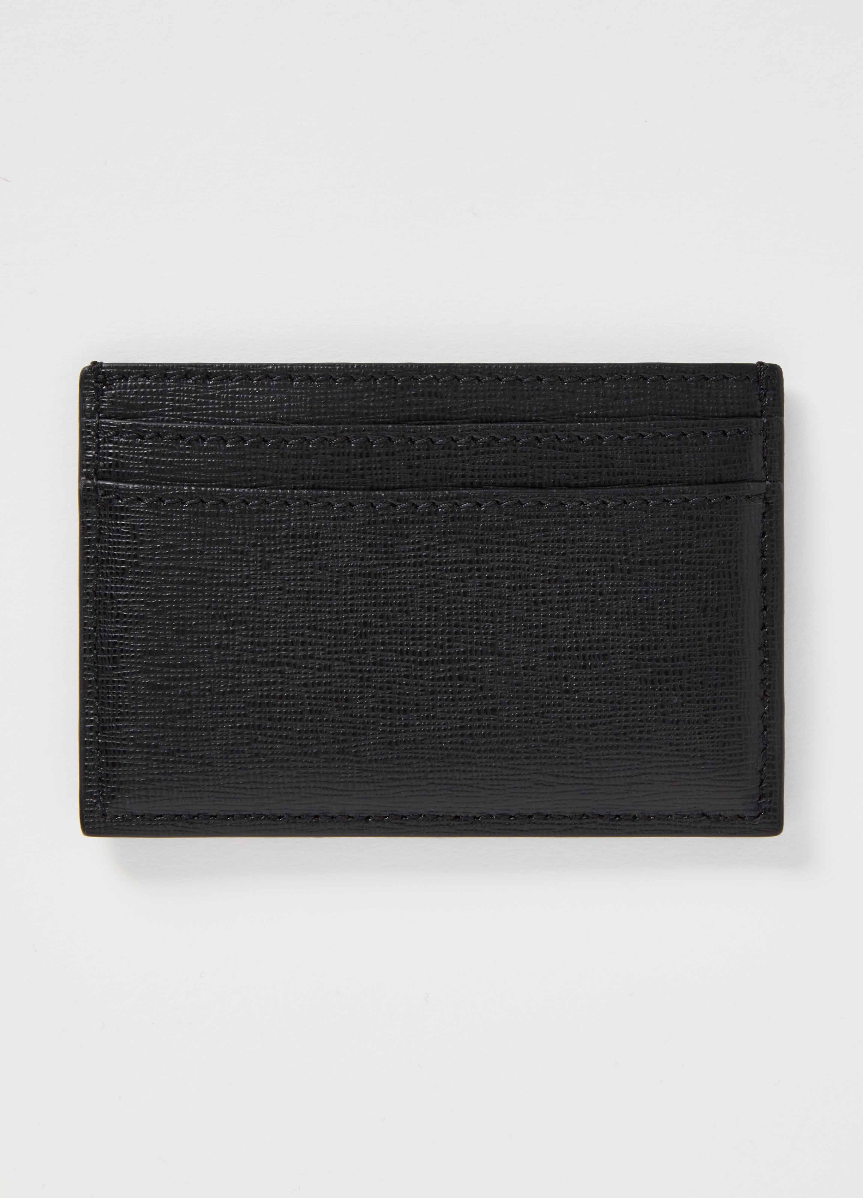 Saffiano Leather Credit Card Case - Black Berg&Berg