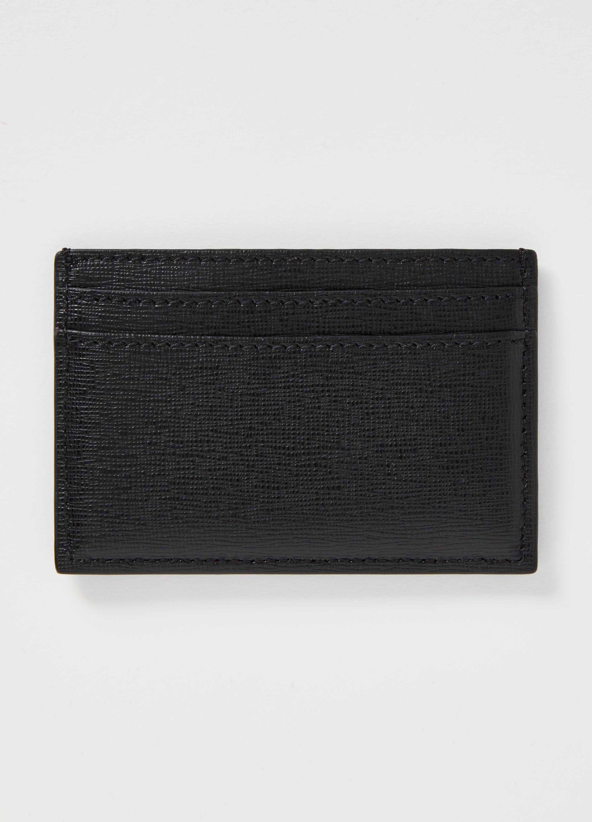 Saffiano Leather Credit Card Case - Black Berg&Berg