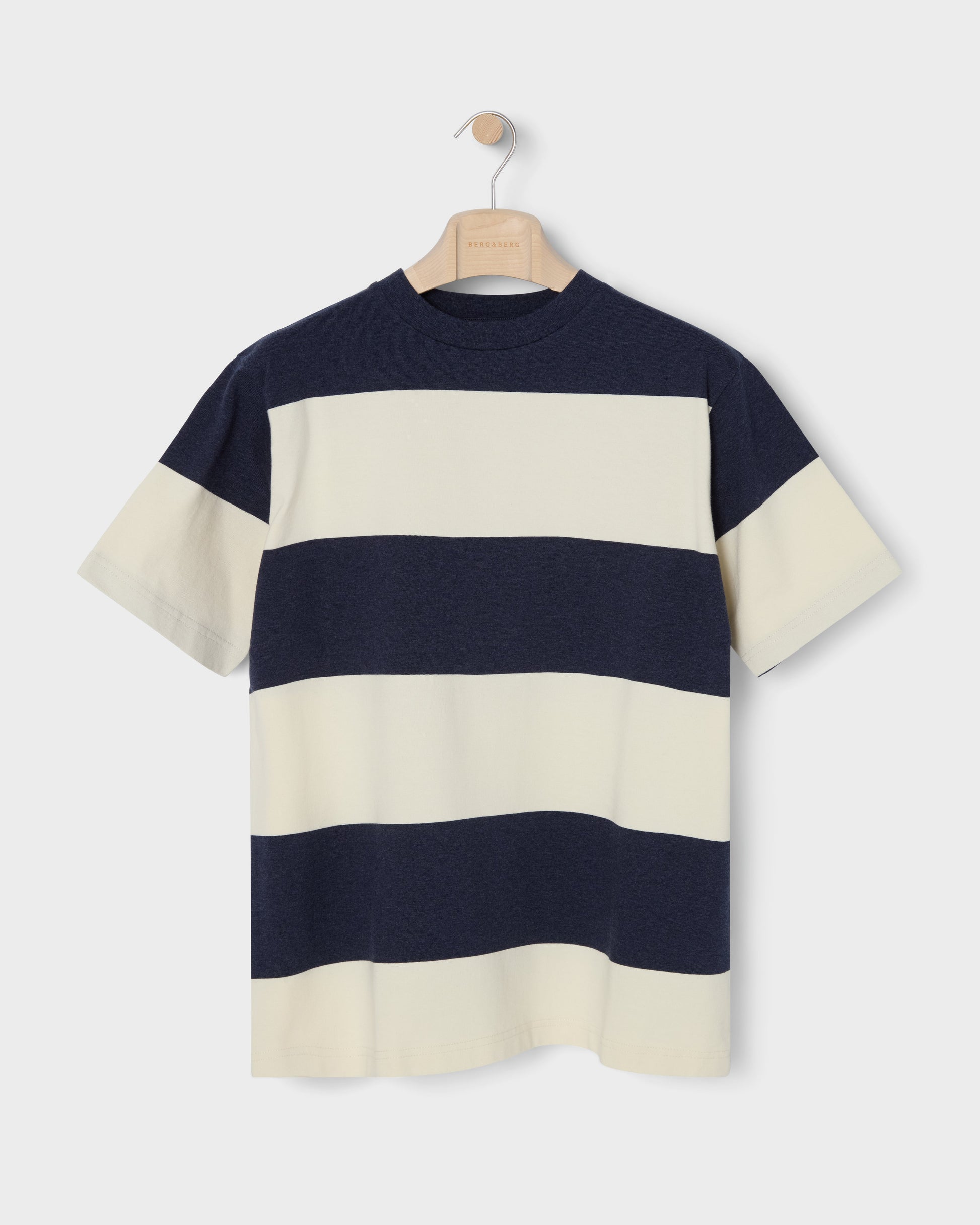 Torgny T-Shirt - Navy/White Block Stripe Berg & Berg