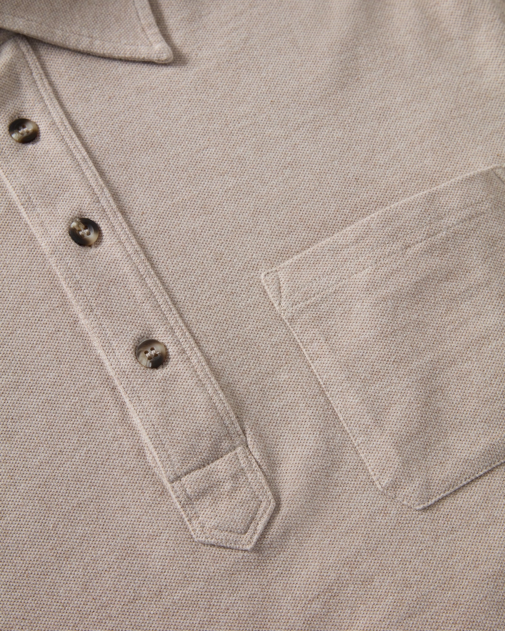Teddy Long Sleeve Polo Shirt - Beige Melange Berg & Berg