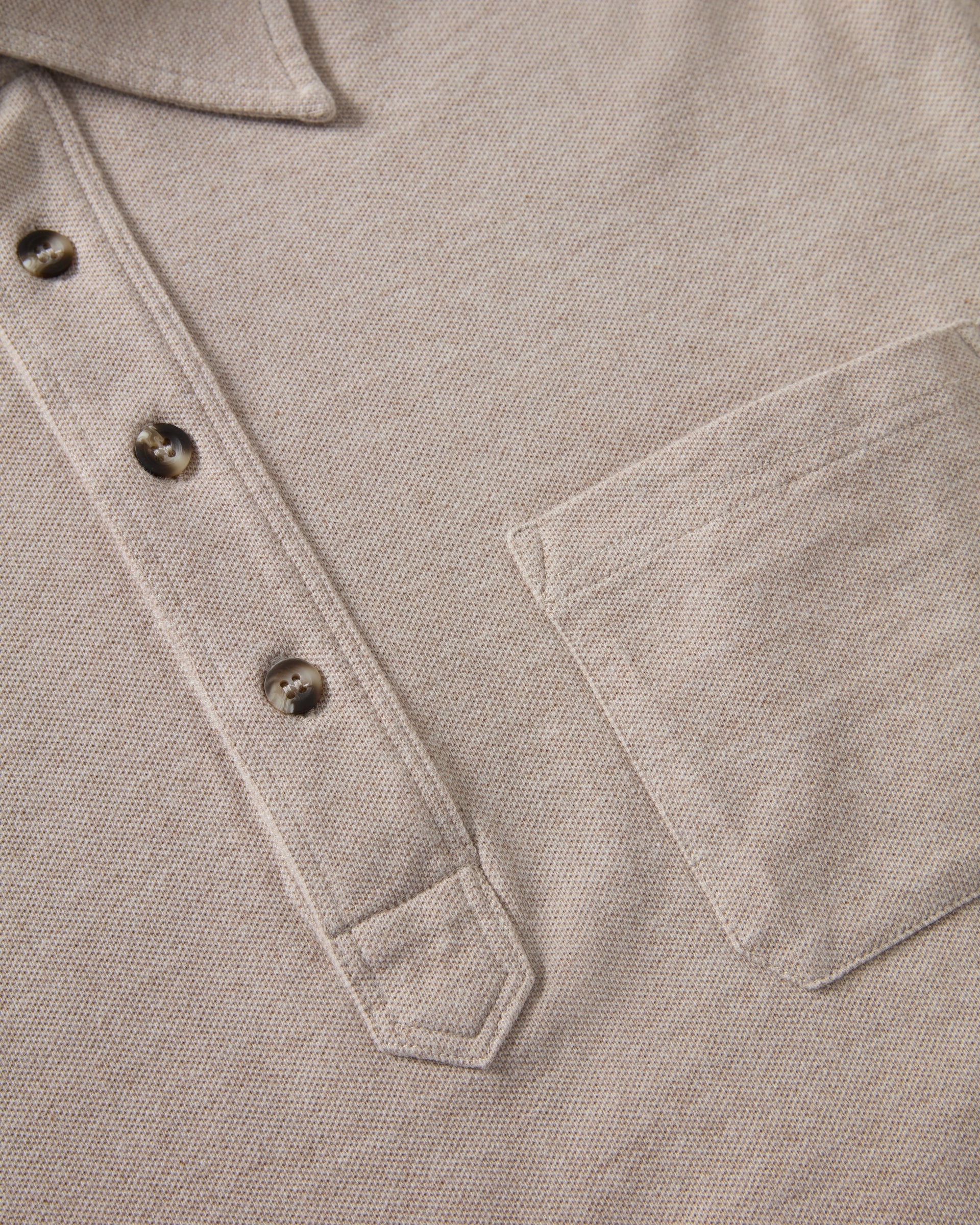 Teddy Long Sleeve Polo Shirt - Beige Melange Berg & Berg