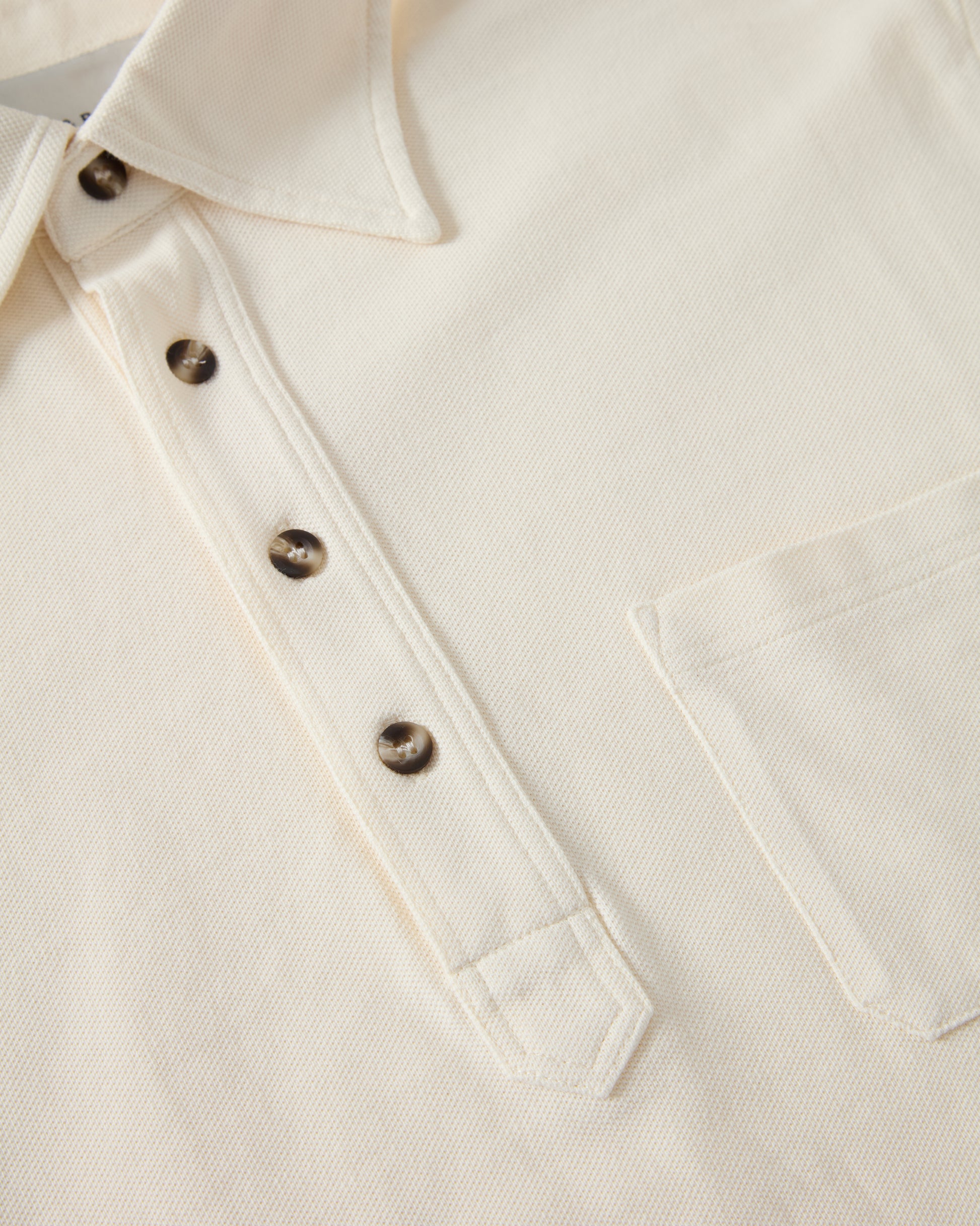 Teddy Long Sleeve Polo Shirt - White Berg & Berg