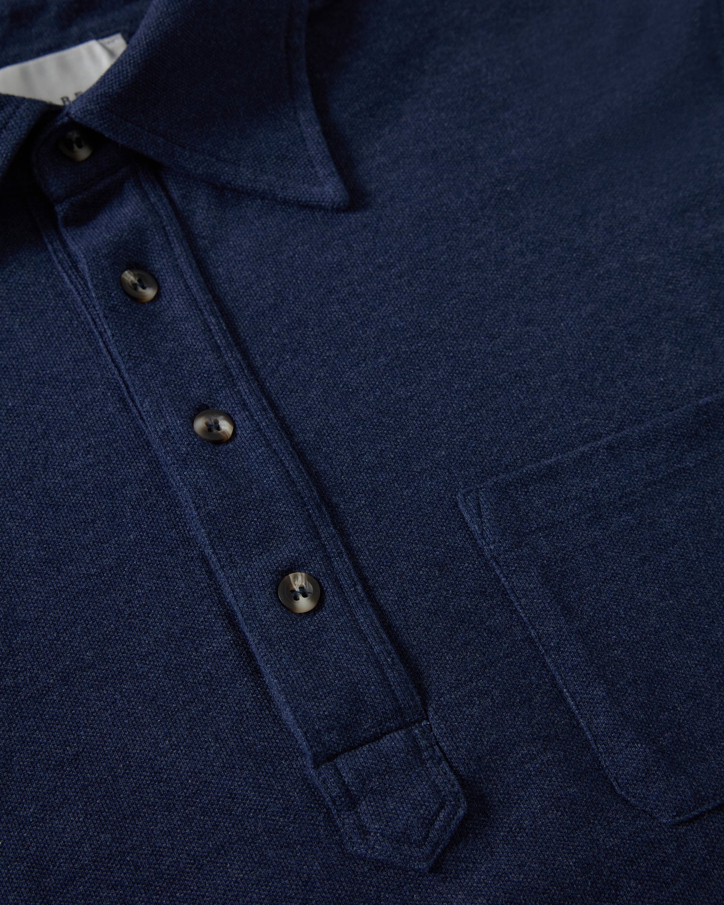 Teddy Long Sleeve Polo Shirt - Navy Melange Berg & Berg