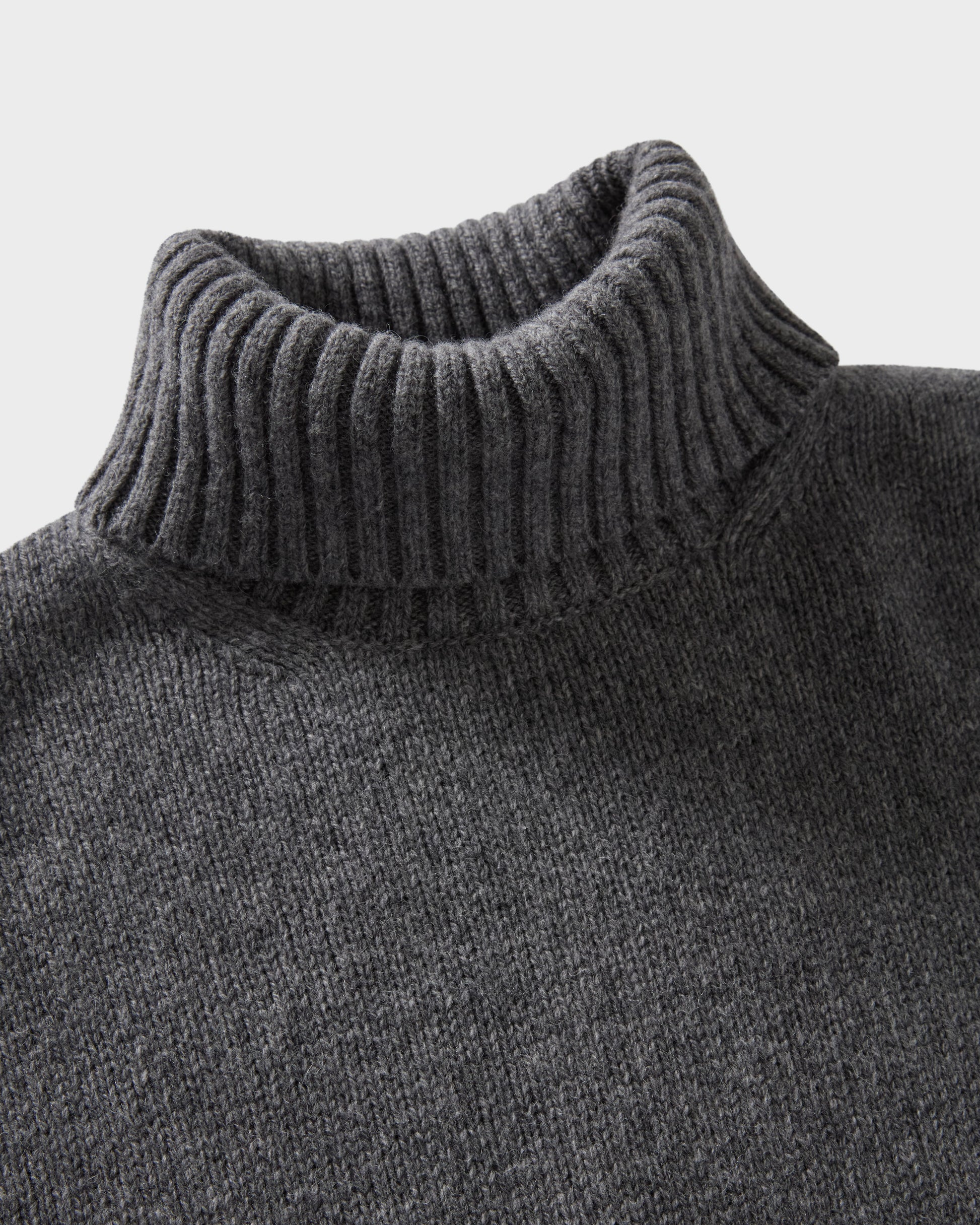 Bernhard Roll Neck Sweater - Mid Grey Melange | Berg & Berg